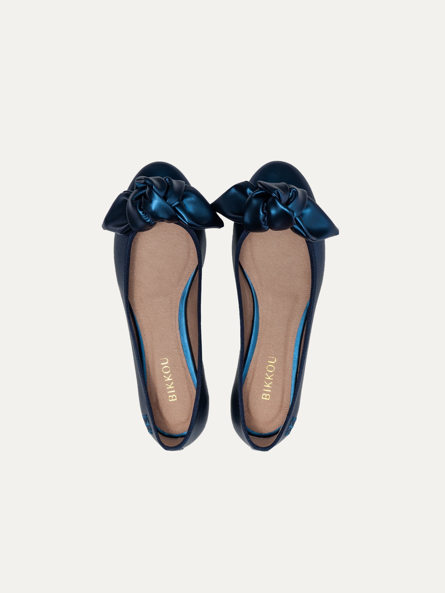 Bikkou 9:30AM Hearing in Court midnight blue vegan ballerina top view