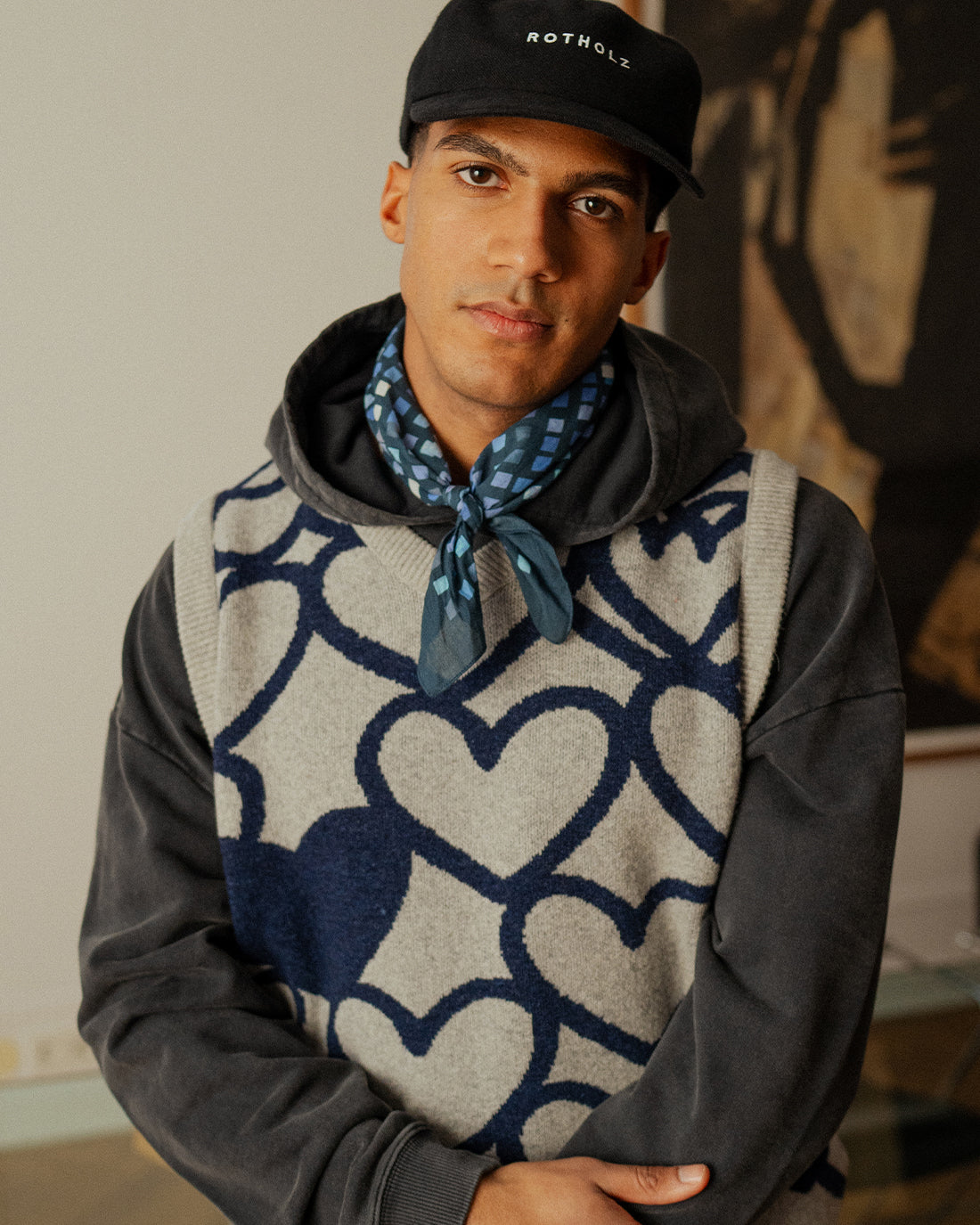 Blaues Bandana aus 100% Bio-Baumwolle von Rotholz