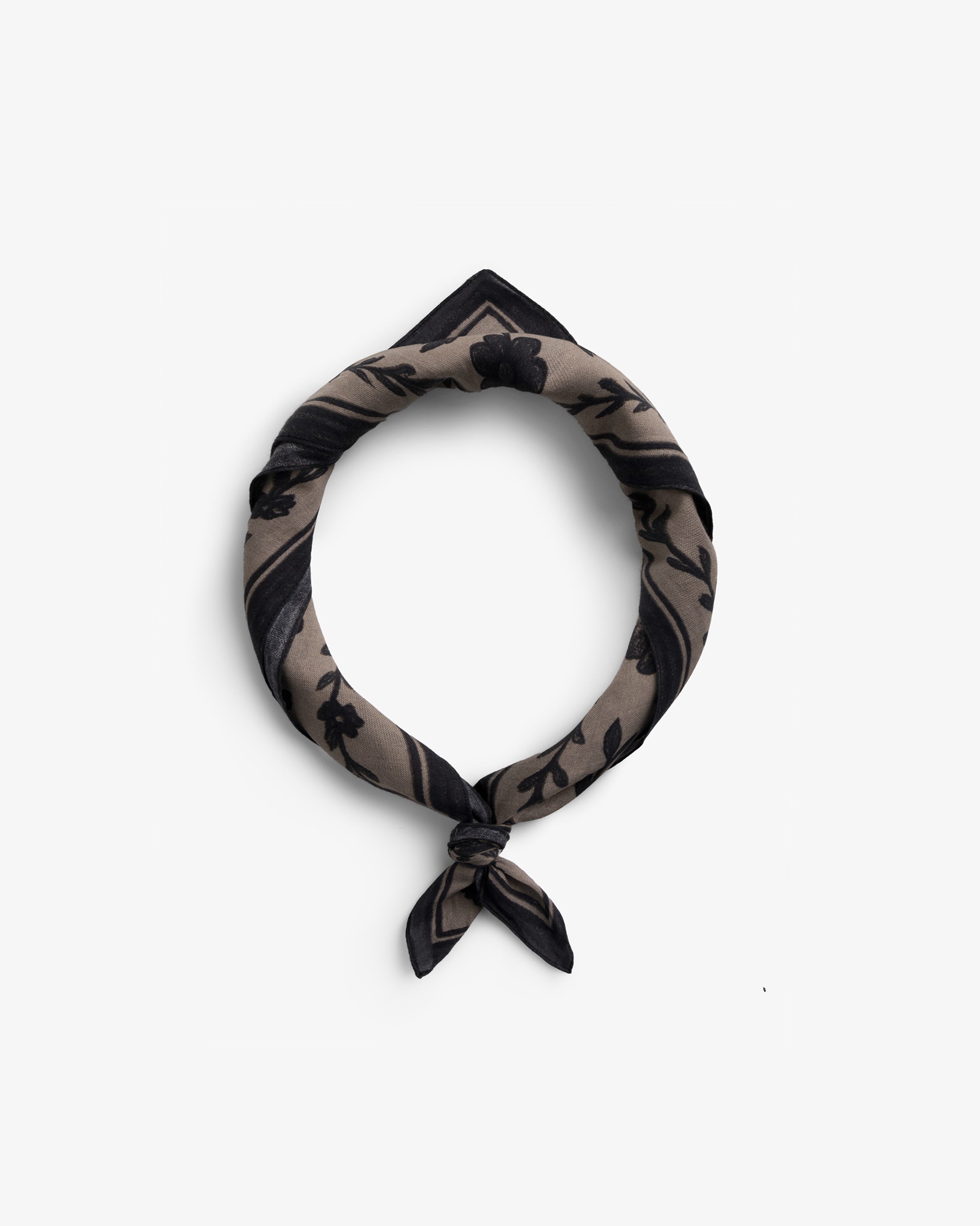 Beiges Bandana Flower aus Bio-Baumwolle von Rotholz