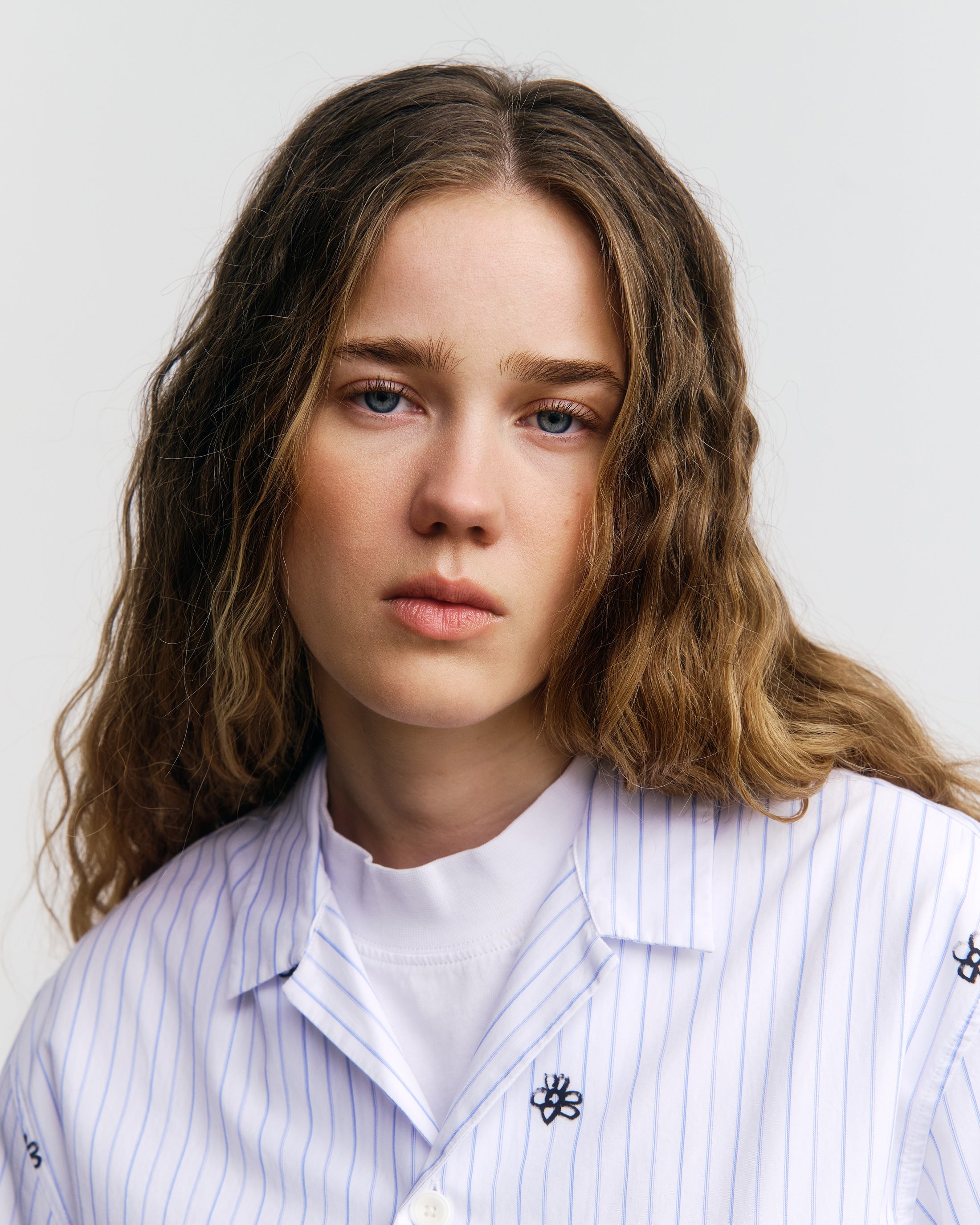 Gestreiftes Hemd Bowling Flower Print aus Bio-Baumwolle von Rotholz