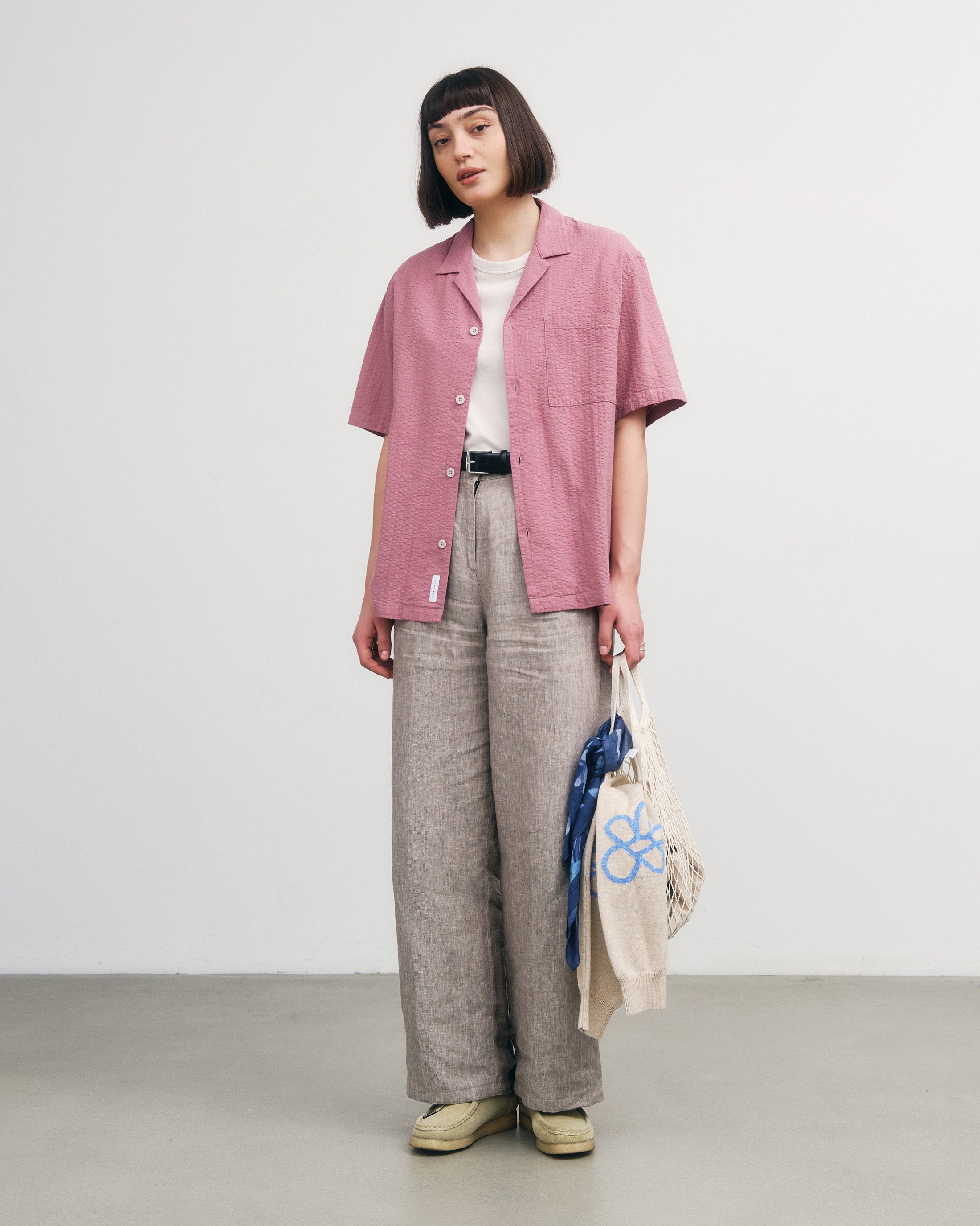 Pinkes Hemd aus Bio-Seersucker Baumwolle von Rotholz