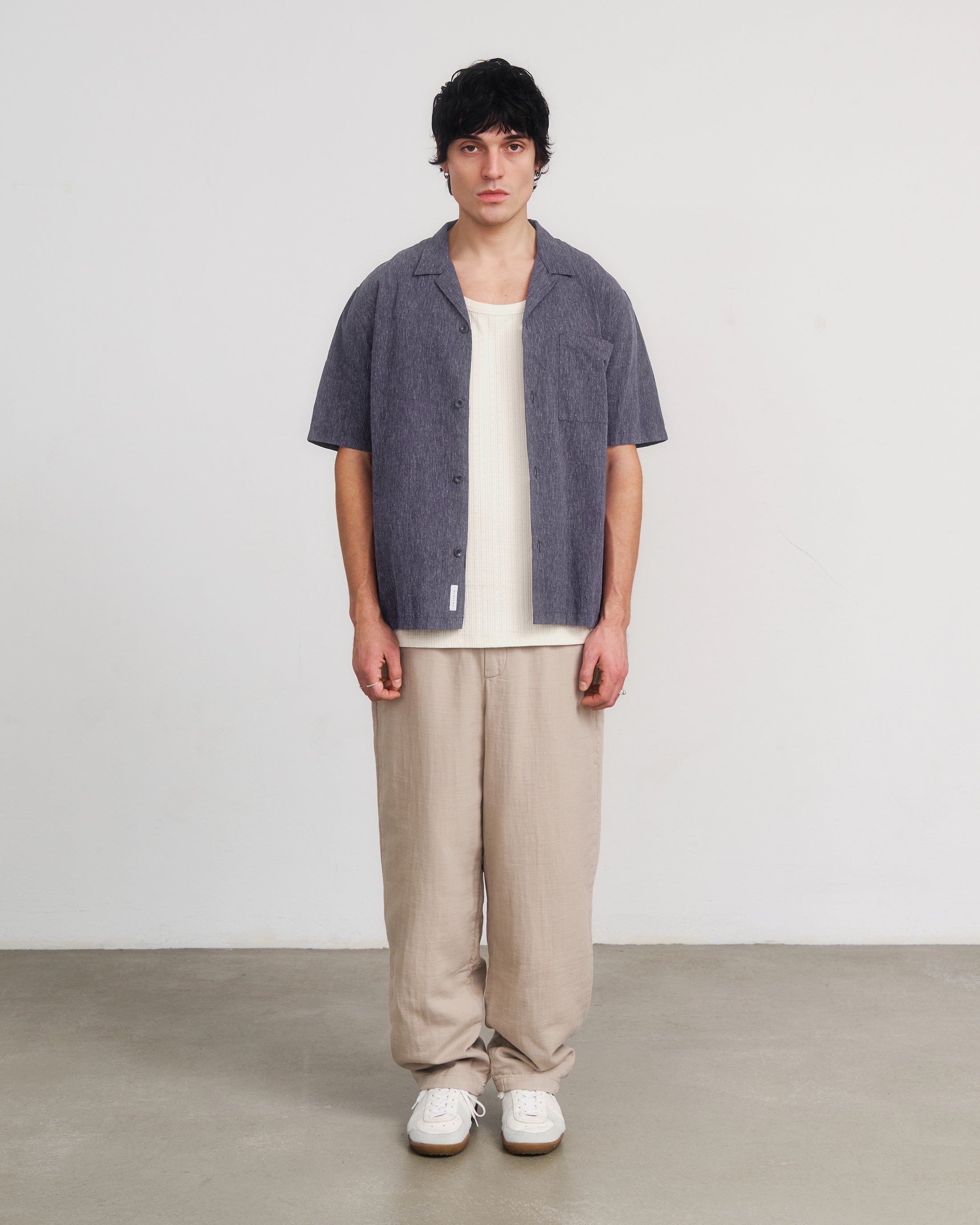 Chemise bleue chinée Bowling en coton biologique de Rotholz