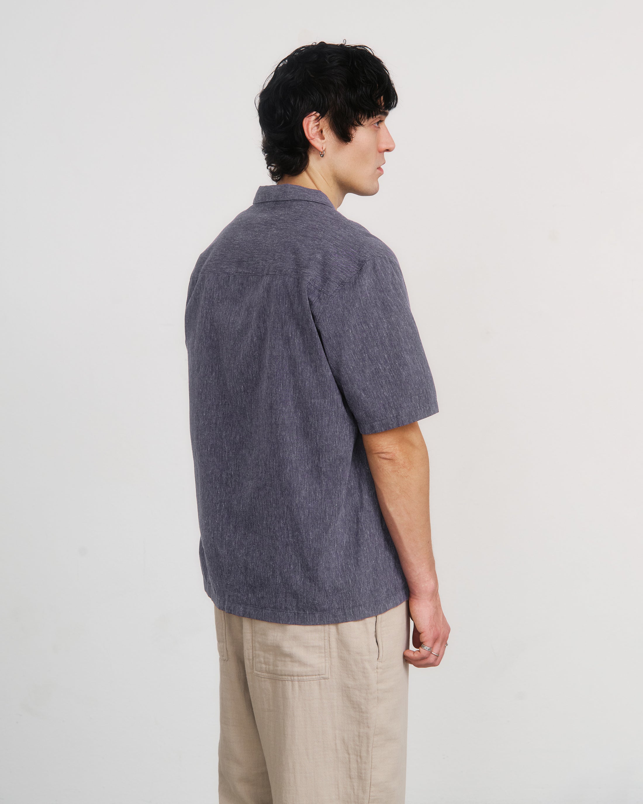 Chemise bleue chinée Bowling en coton biologique de Rotholz