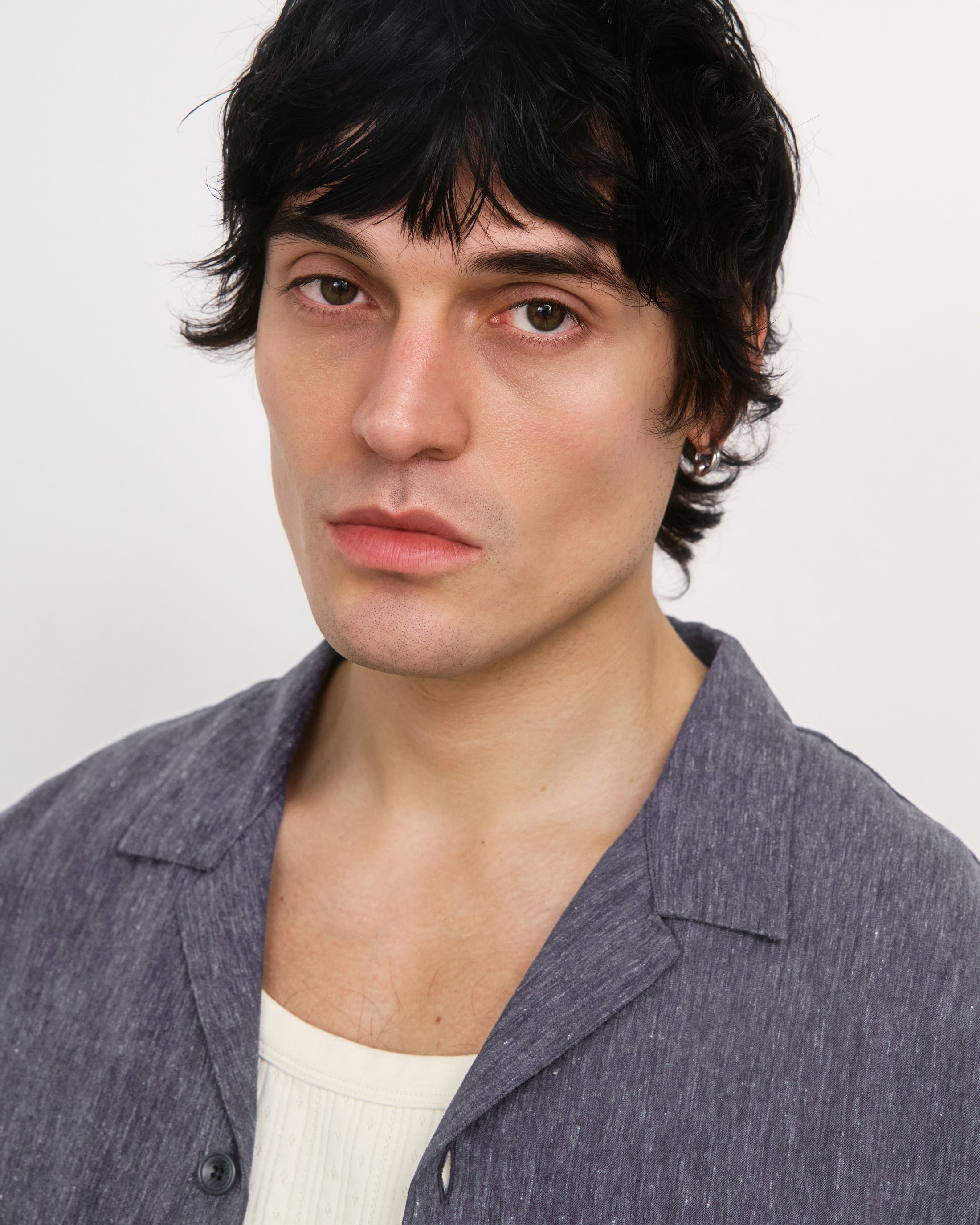 Chemise bleue chinée Bowling en coton biologique de Rotholz