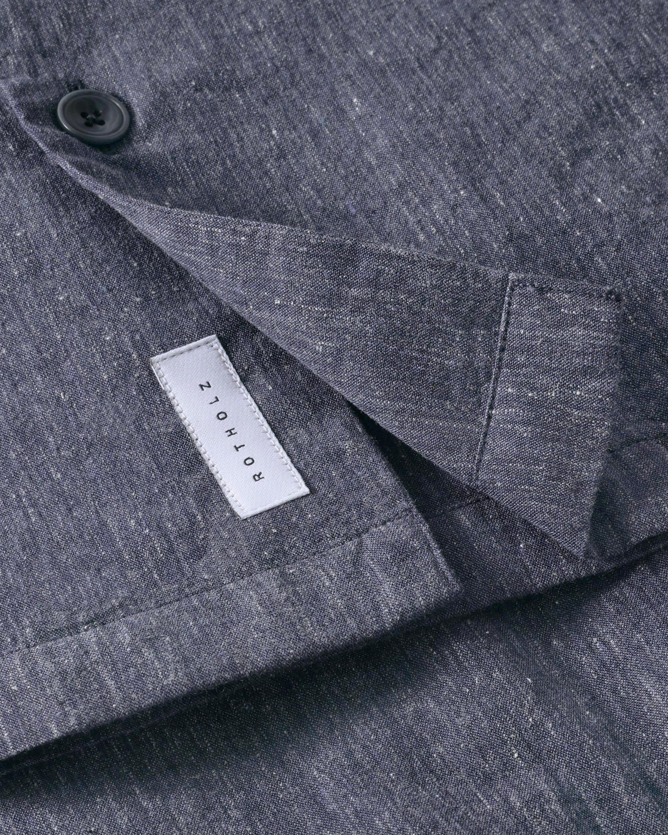 Chemise bleue chinée Bowling en coton biologique de Rotholz