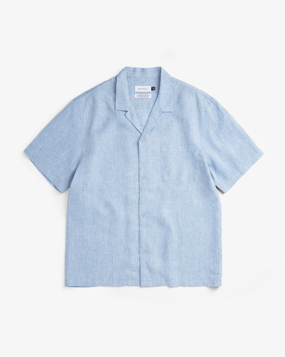 Blue bowling shirt made from 100% organic cotton by Rotholz