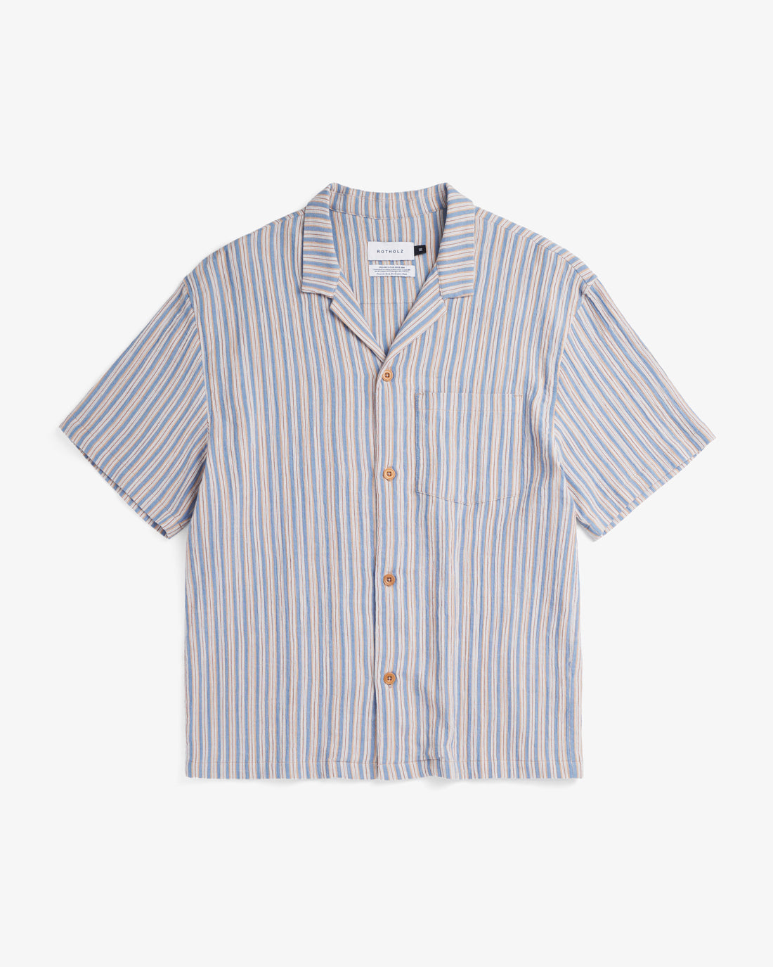 Striped Bowling shirt made from 100% organic cotton by Rotholz