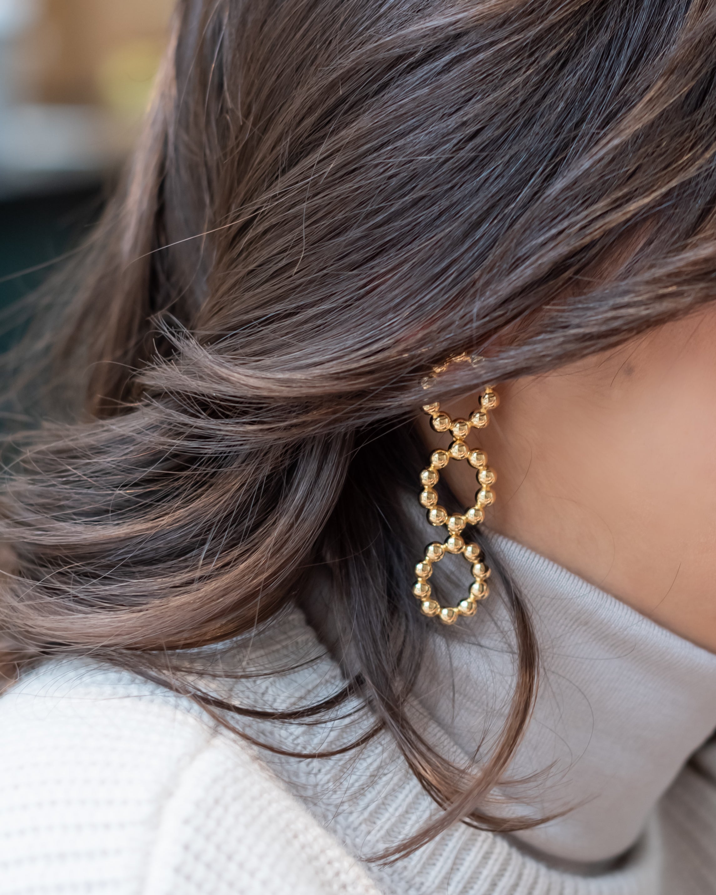 Boucles d'oreilles doubles créoles Reborn (Dali')