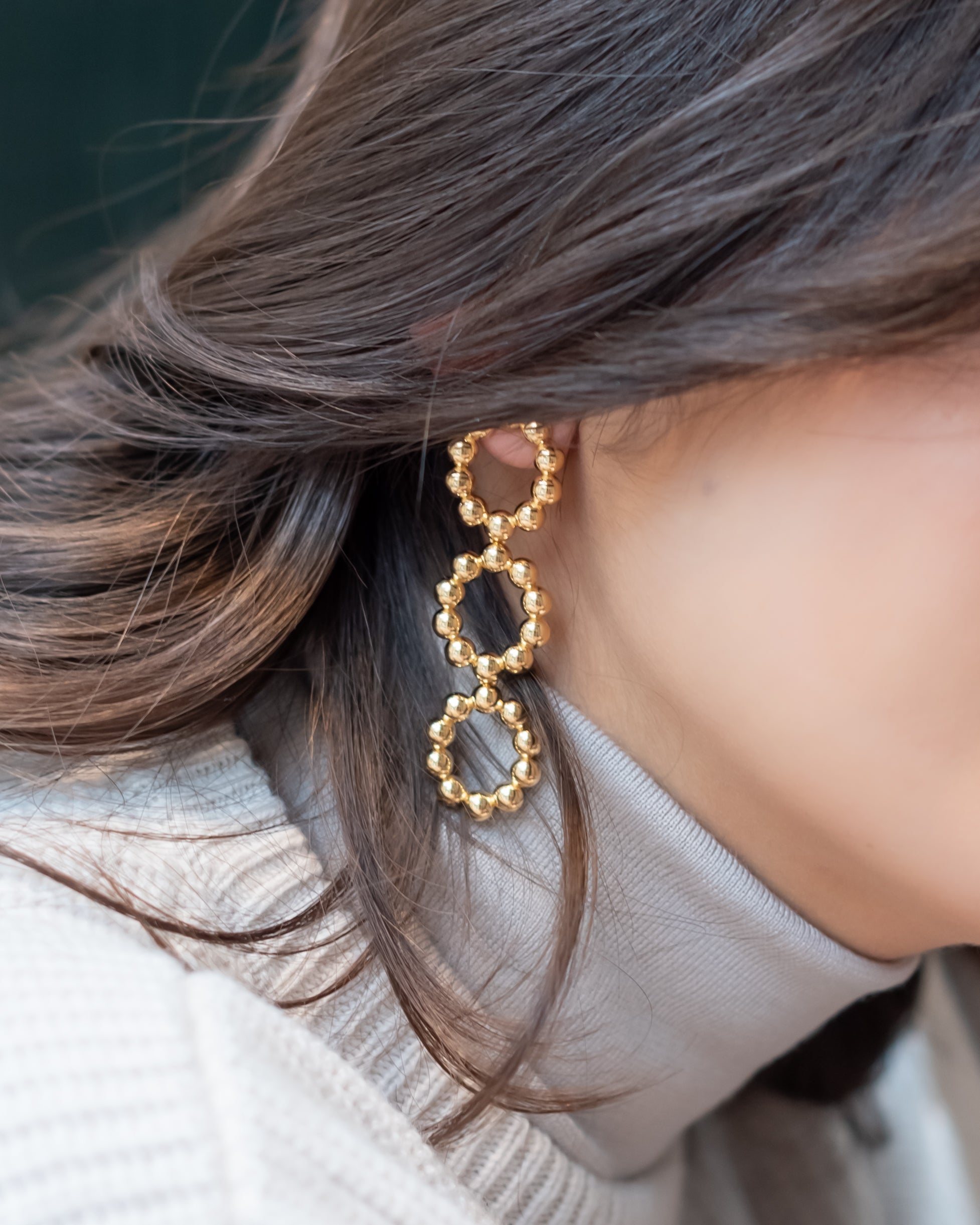 Boucles d'oreilles doubles créoles Reborn (Dali')