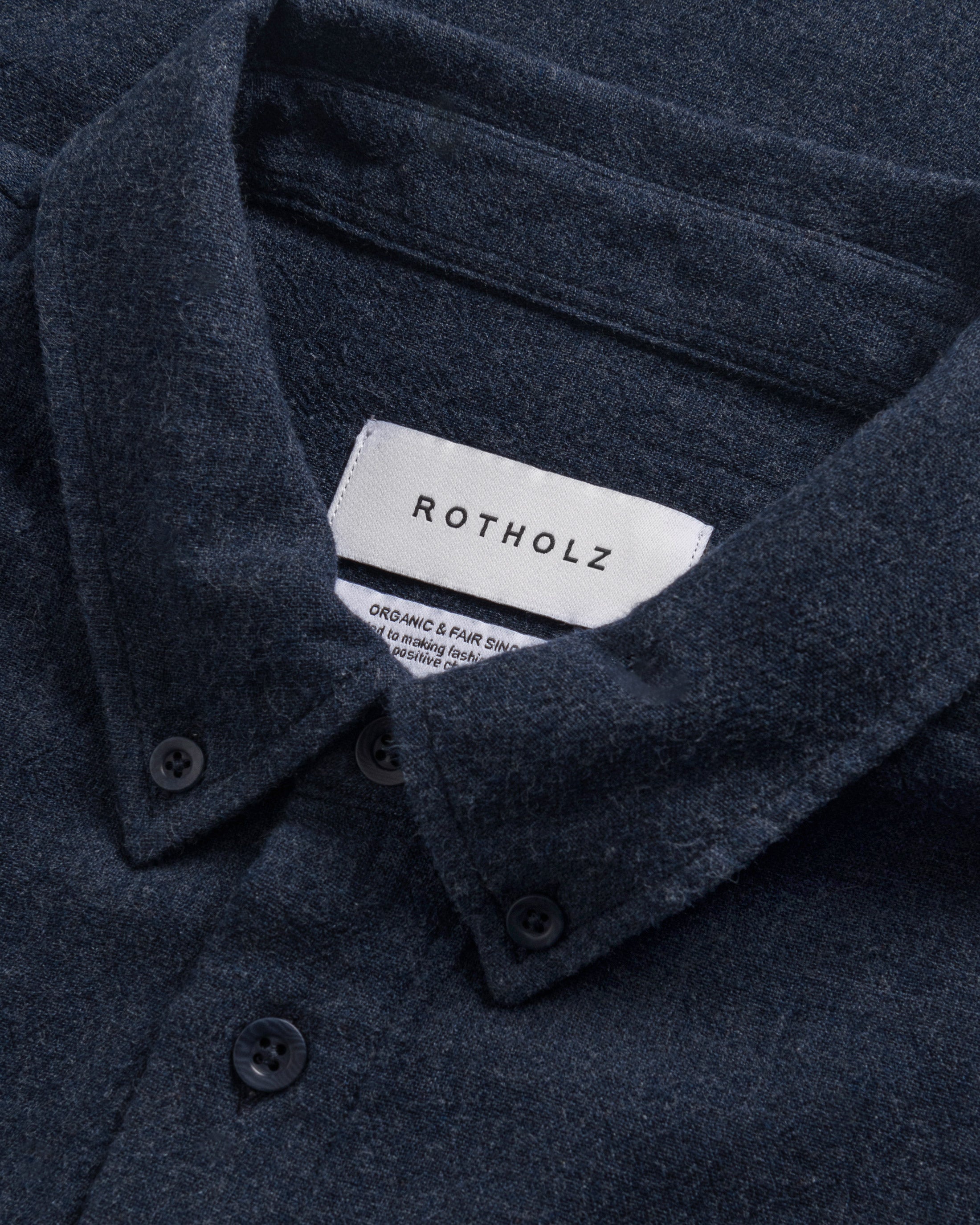 Blaues Hemd Button-Down aus Bio-Baumwolle von Rotholz