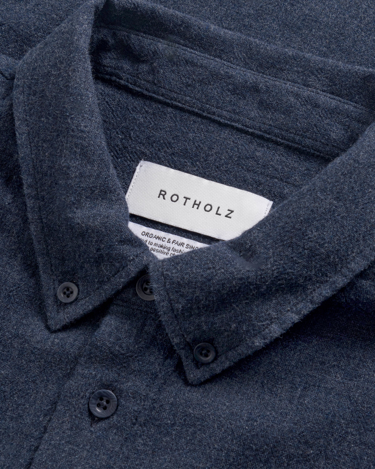 Blaues Hemd Button-Down aus Bio-Baumwolle von Rotholz