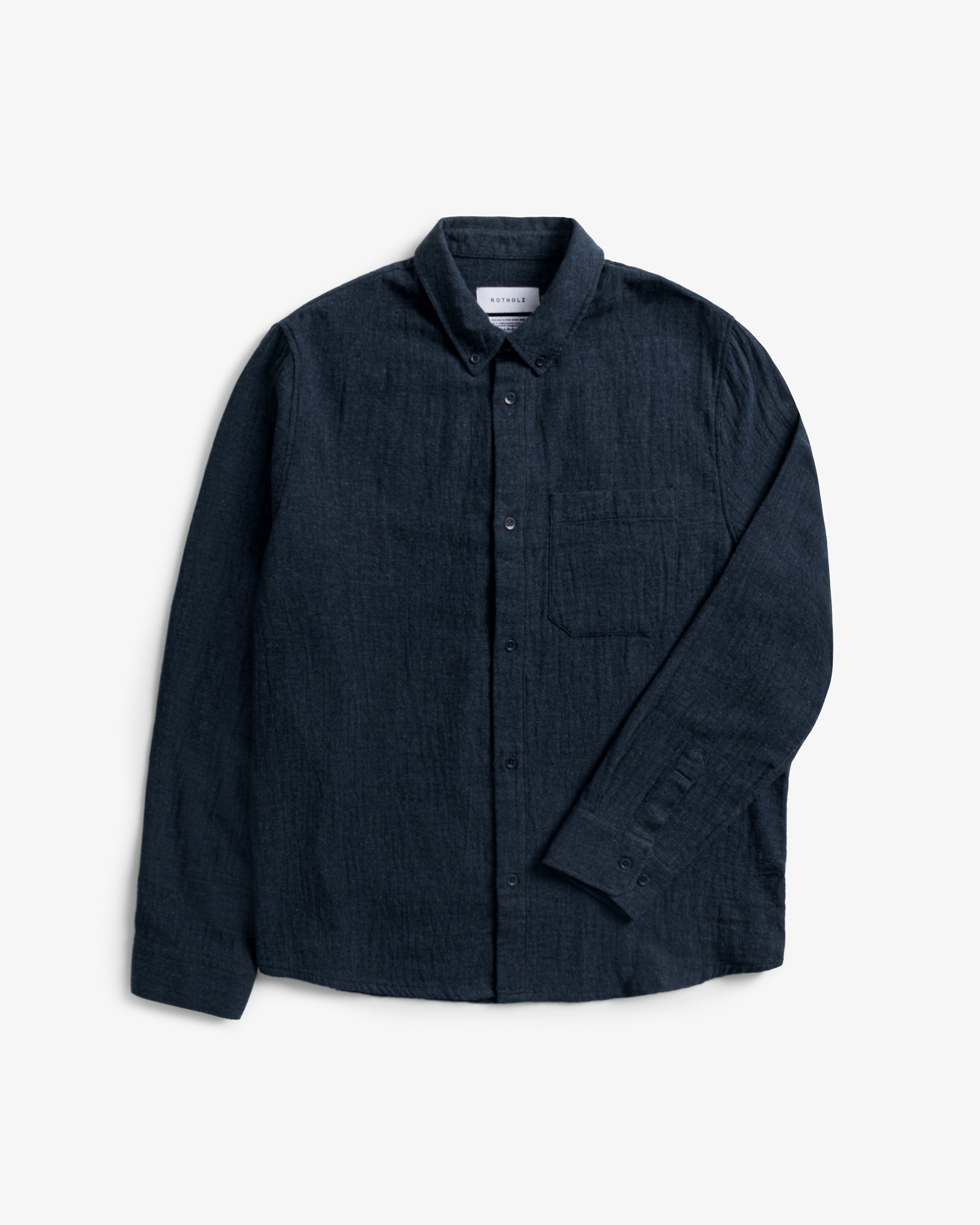 Blaues Hemd Button-Down aus Bio-Baumwolle von Rotholz