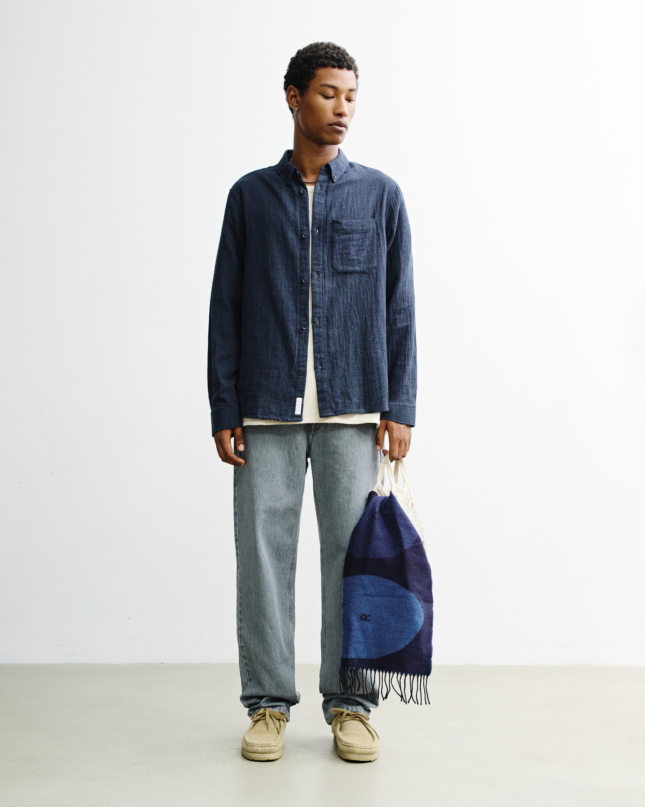 Blaues Hemd Button-Down aus Bio-Baumwolle von Rotholz