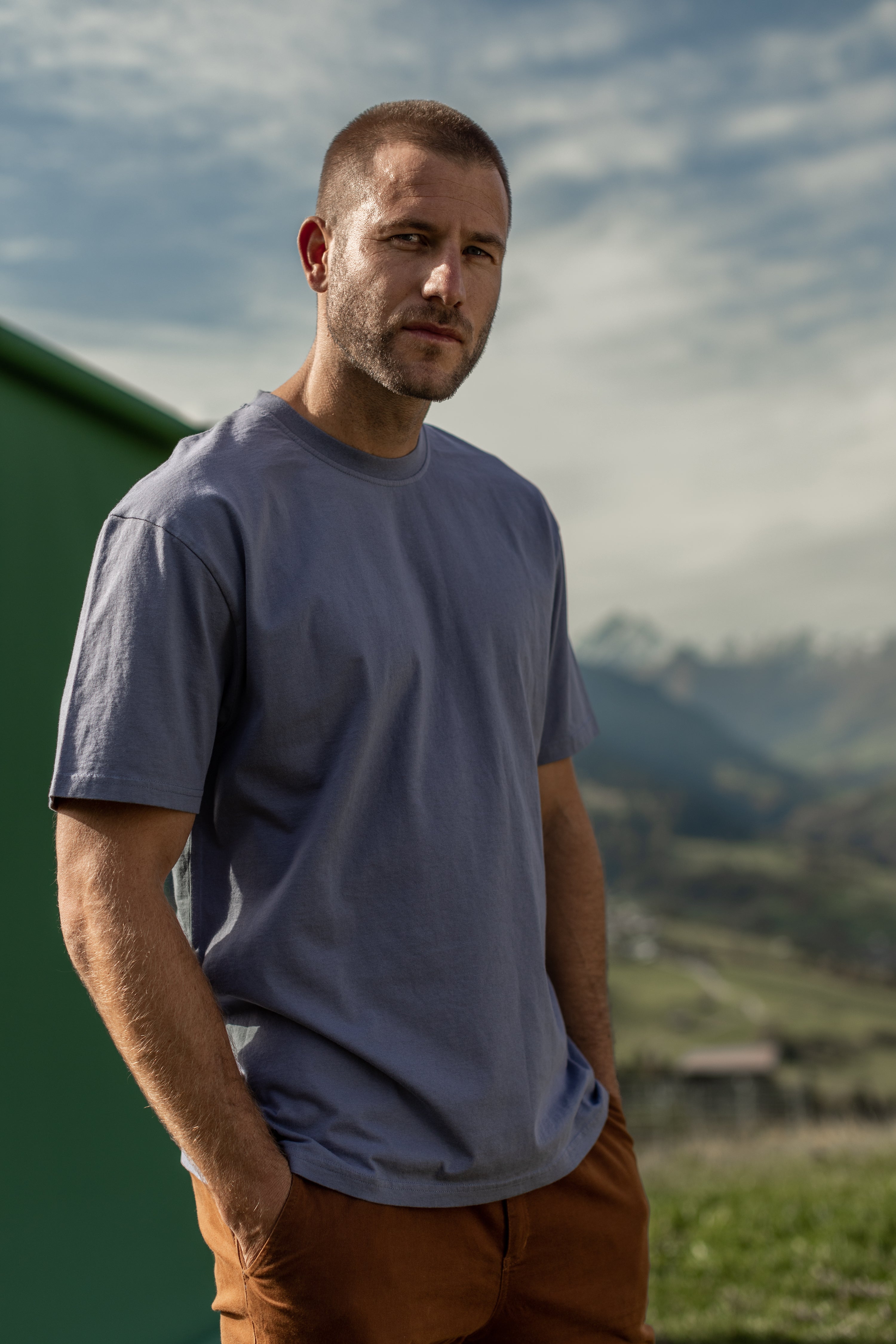 Blaues Oversized T-Shirt aus recycelter Baumwolle von DIRTS