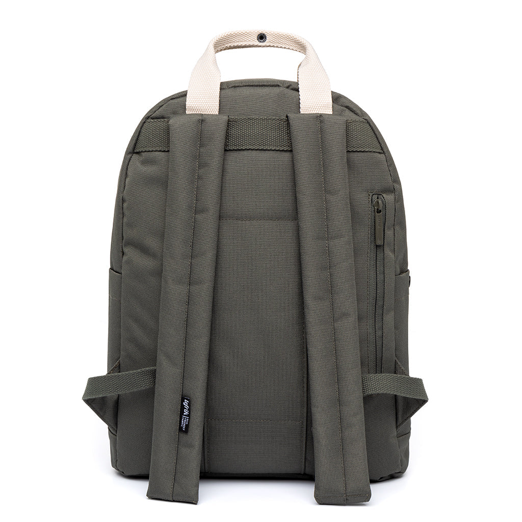Sac à dos vert foncé Capsule (15l) fabriqué à partir d'une bouteille en plastique PET de Lefrik
