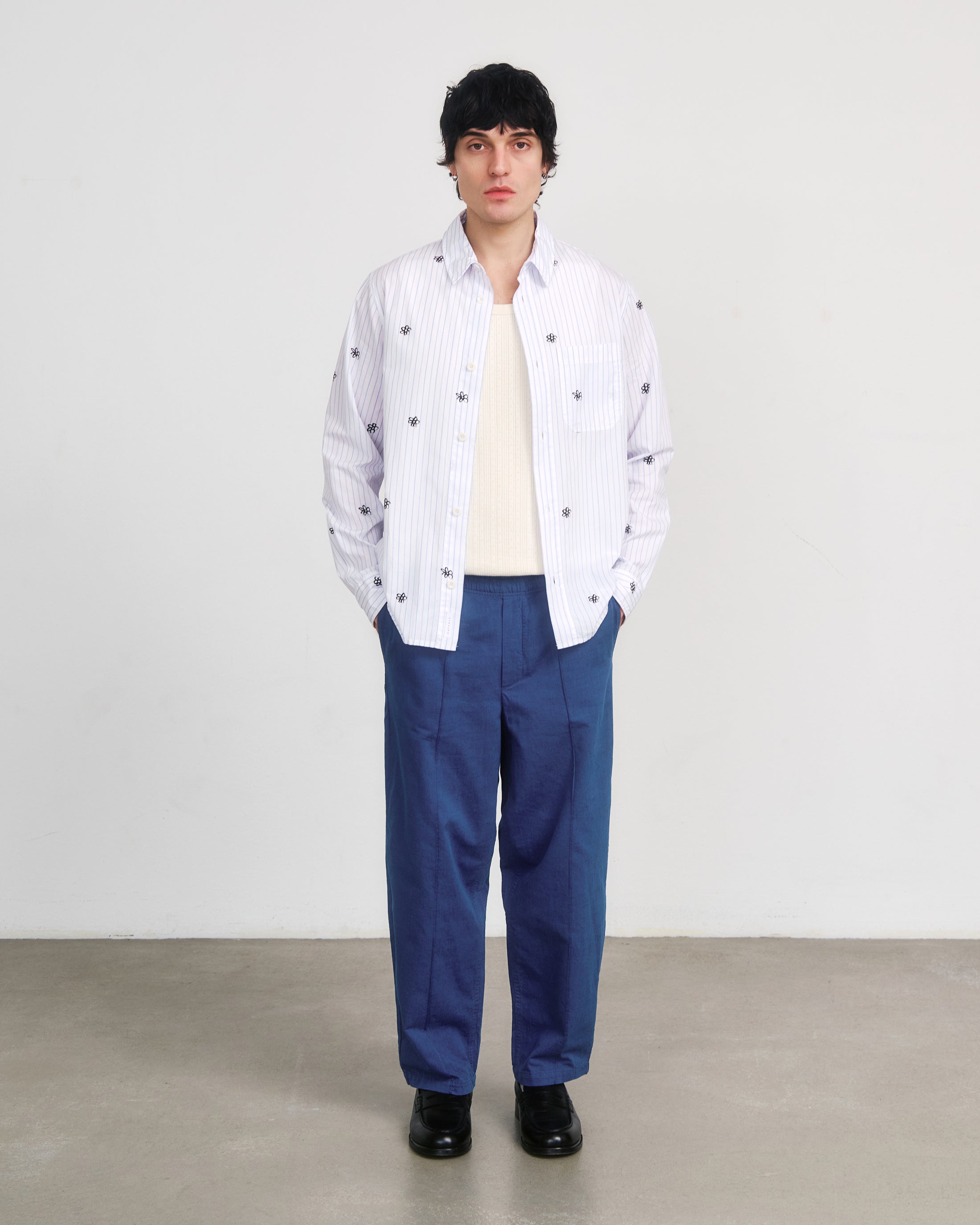 Helles gestreiftes Hemd Flower Print aus Bio-Baumwolle von Rotholz