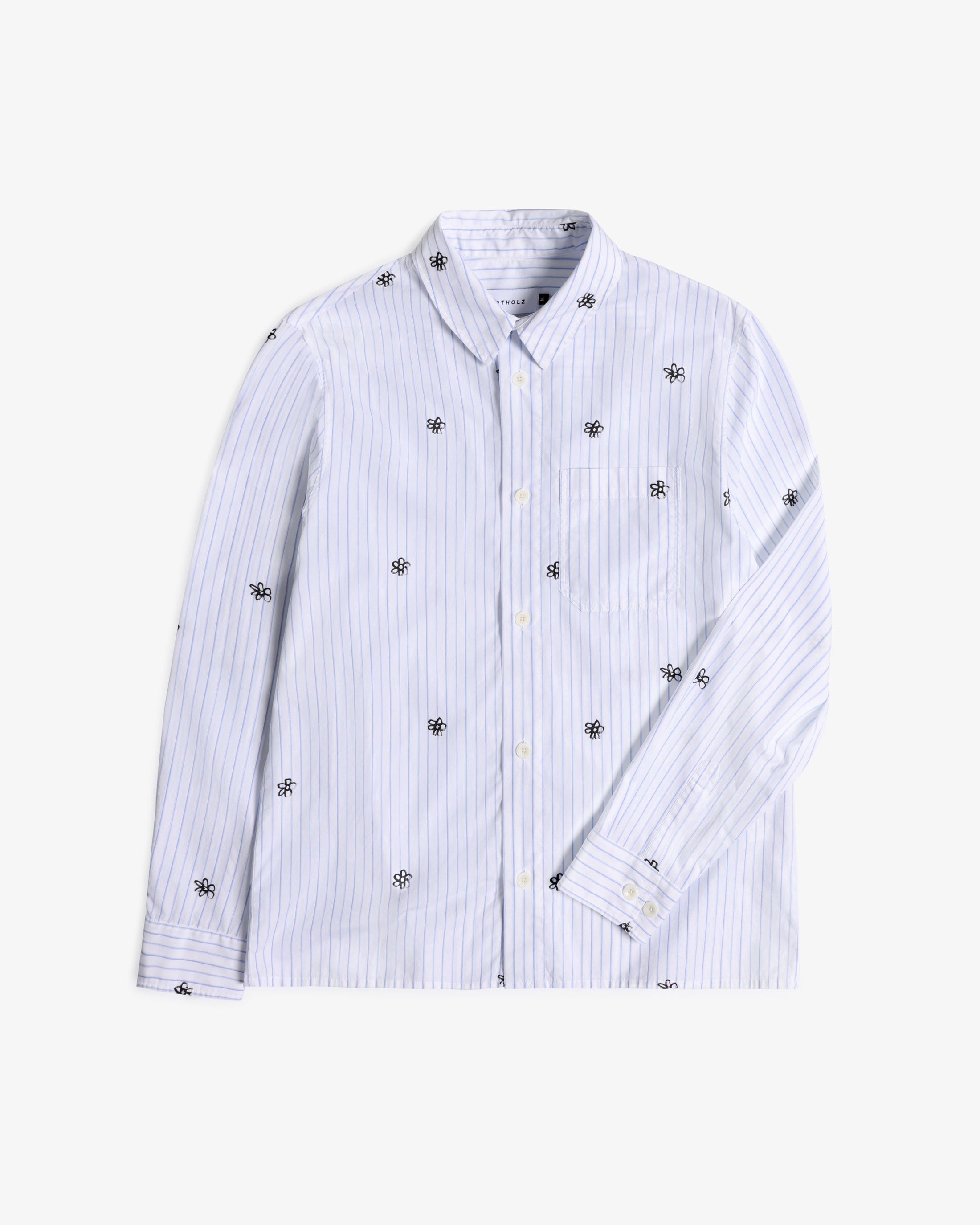 Chemise rayée claire à imprimé floral en coton biologique Rotholz