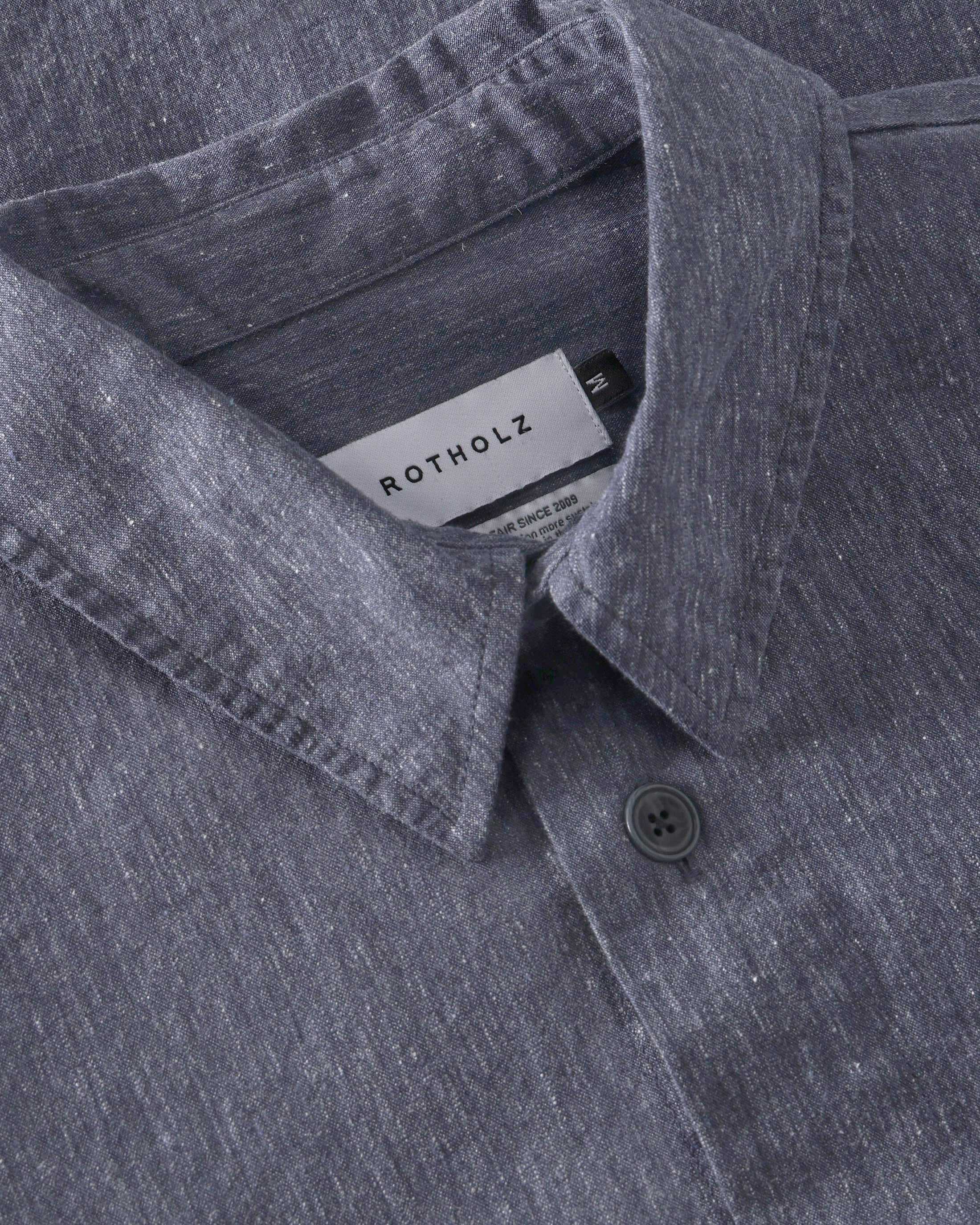 Blaues meliertes Hemd aus Bio-Baumwolle von Rotholz