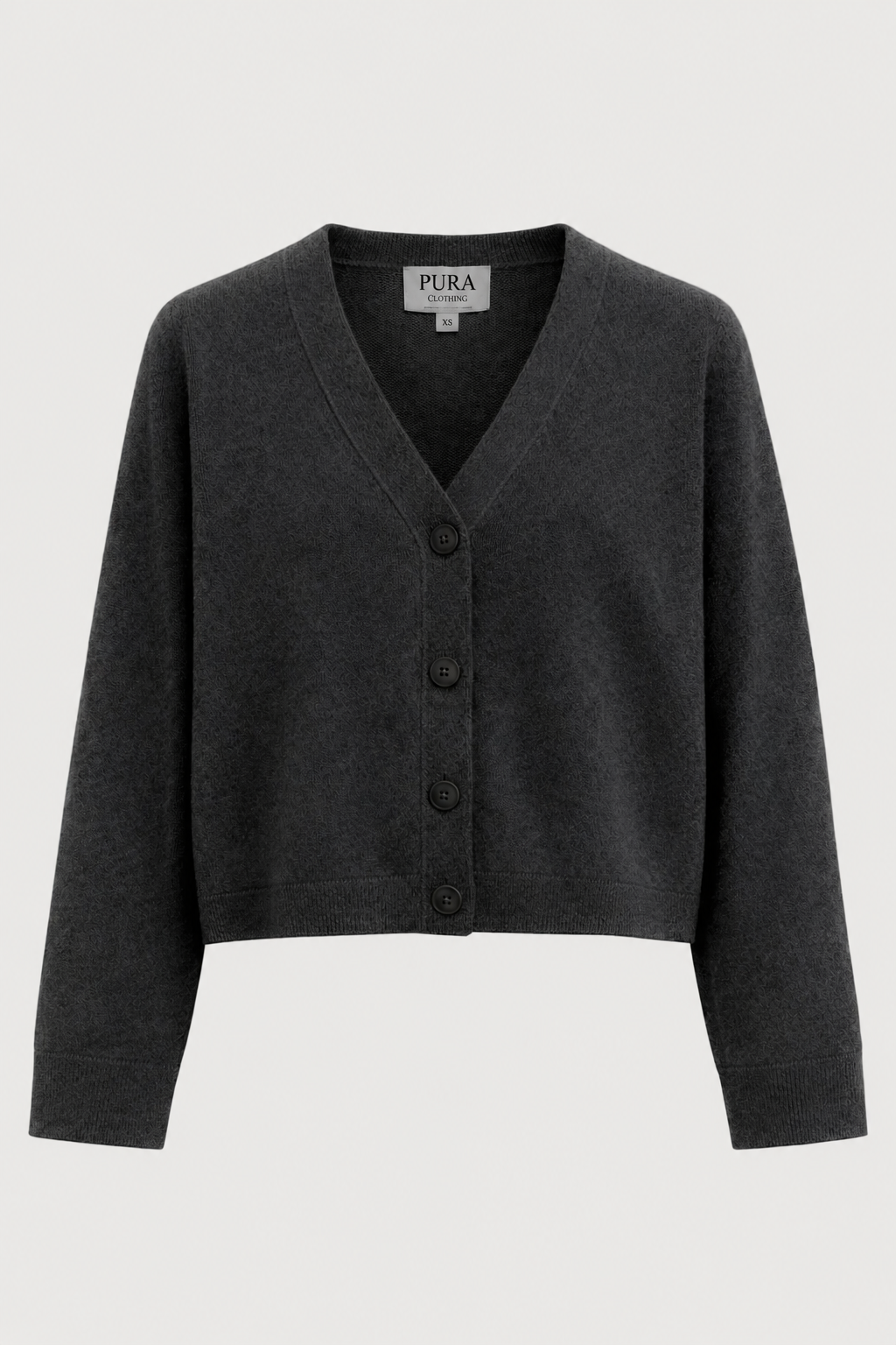 Black cardigan Nana made of organic cotton & recycled cashmere by Pura Clothing
