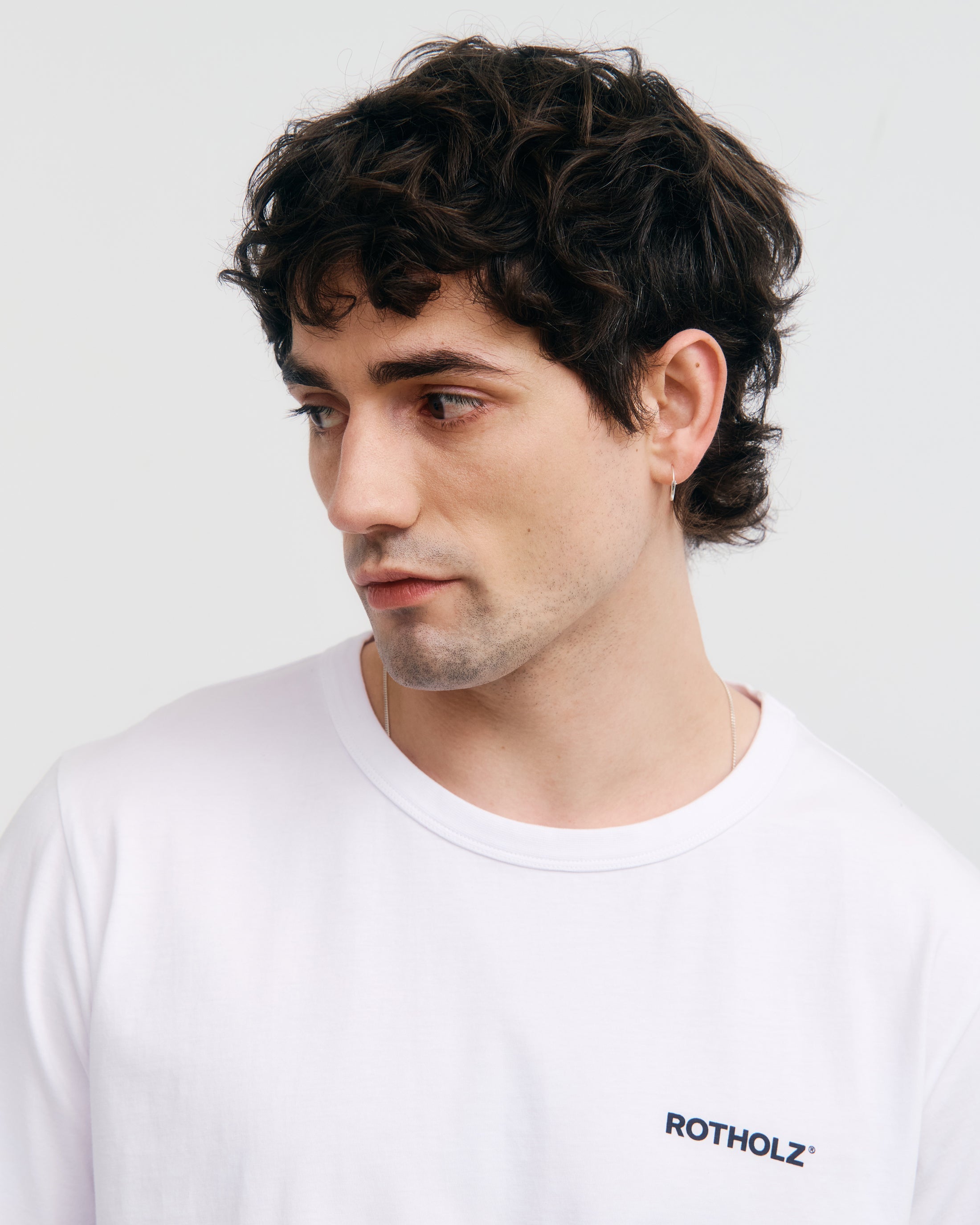 T-shirt blanc en coton biologique imprimé cerises par Rotholz