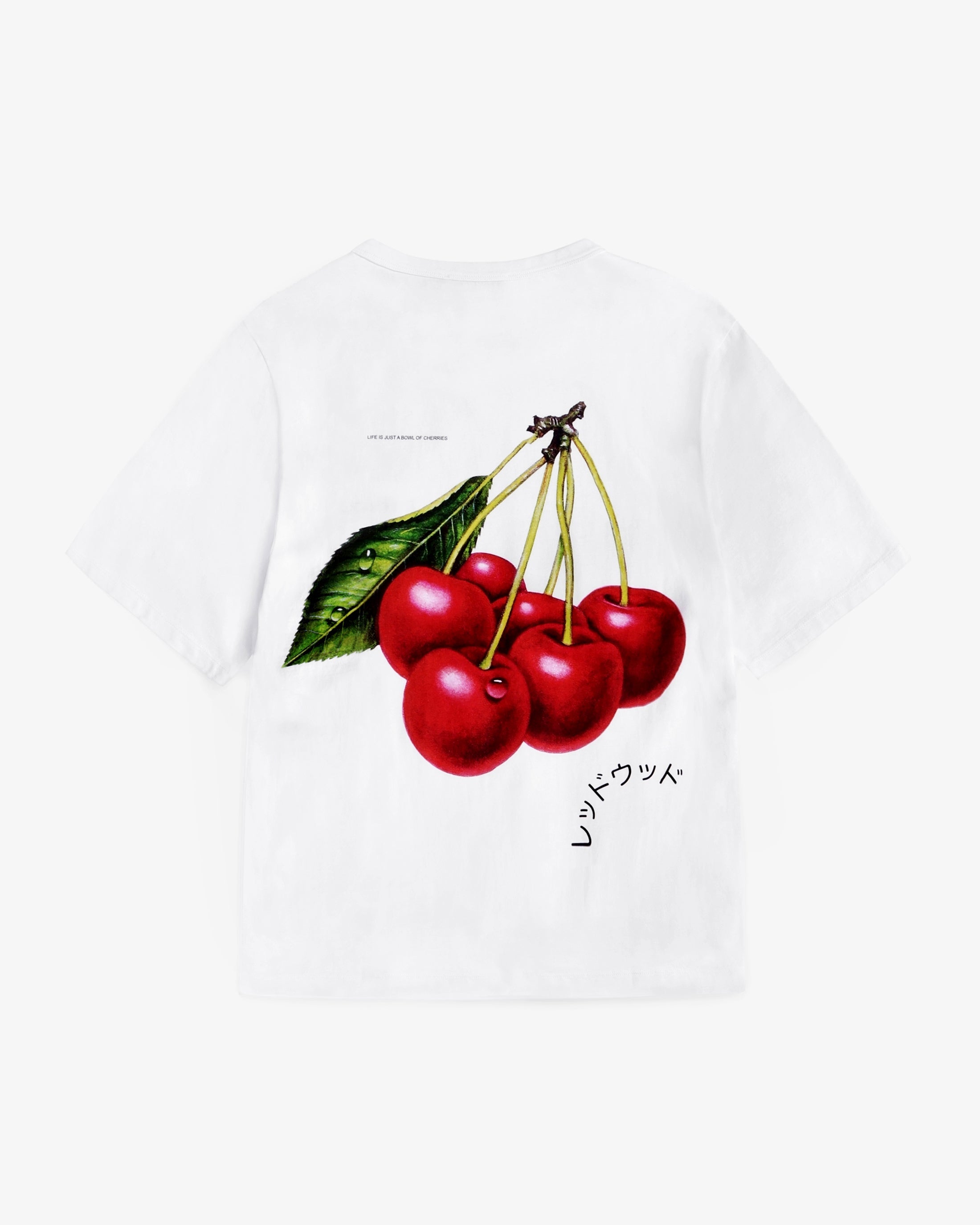 Weisses T-Shirt Cherry Print aus Bio-Baumwolle von Rotholz