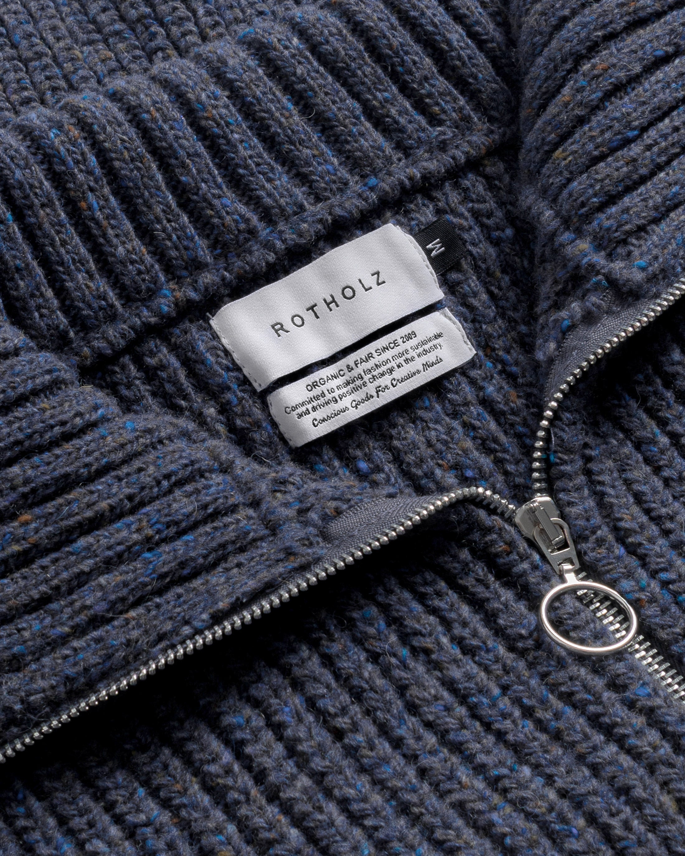 Blauer Strickpullover Chunky aus Merinowolle von Rotholz