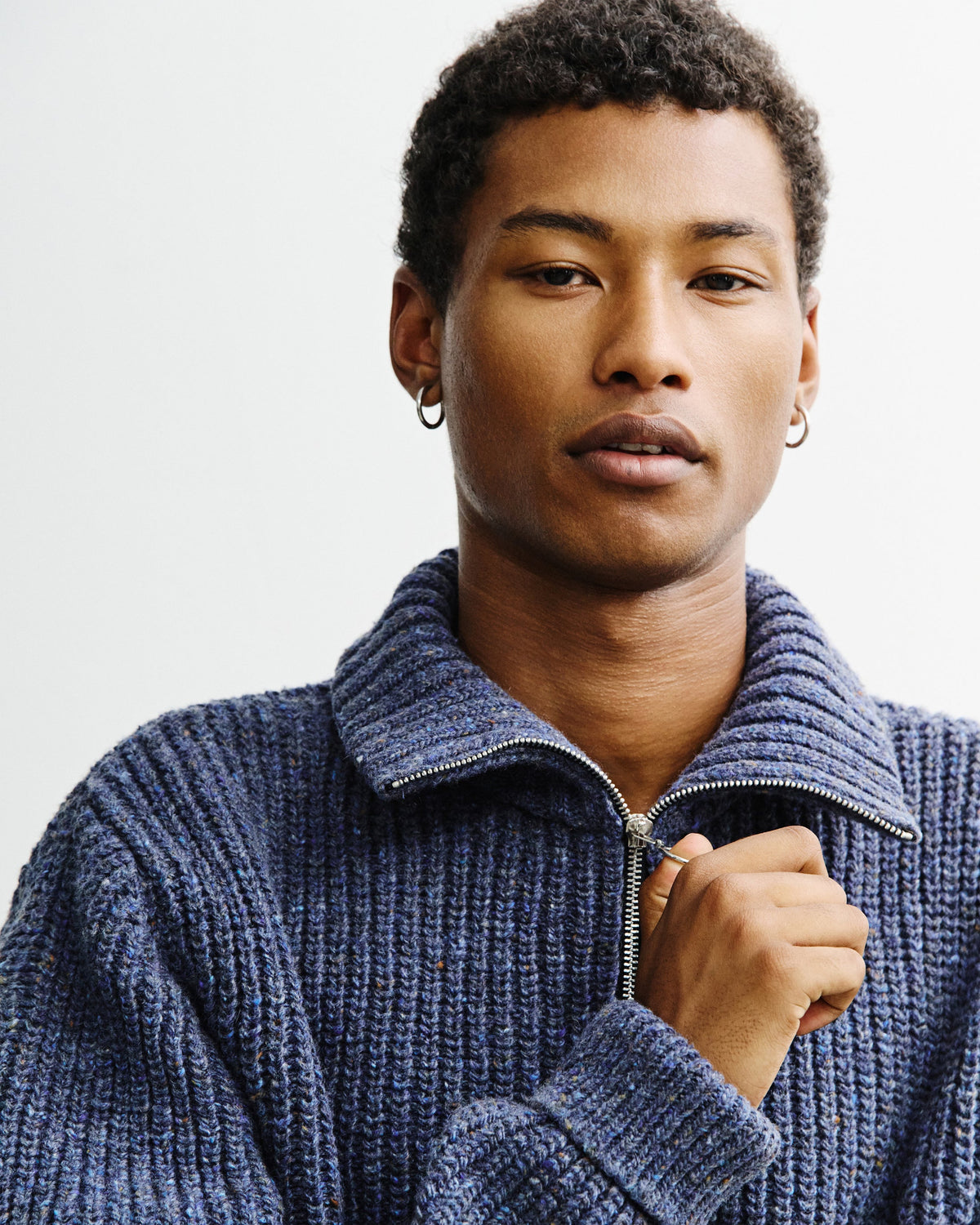 Blauer Strickpullover Chunky aus Merinowolle von Rotholz