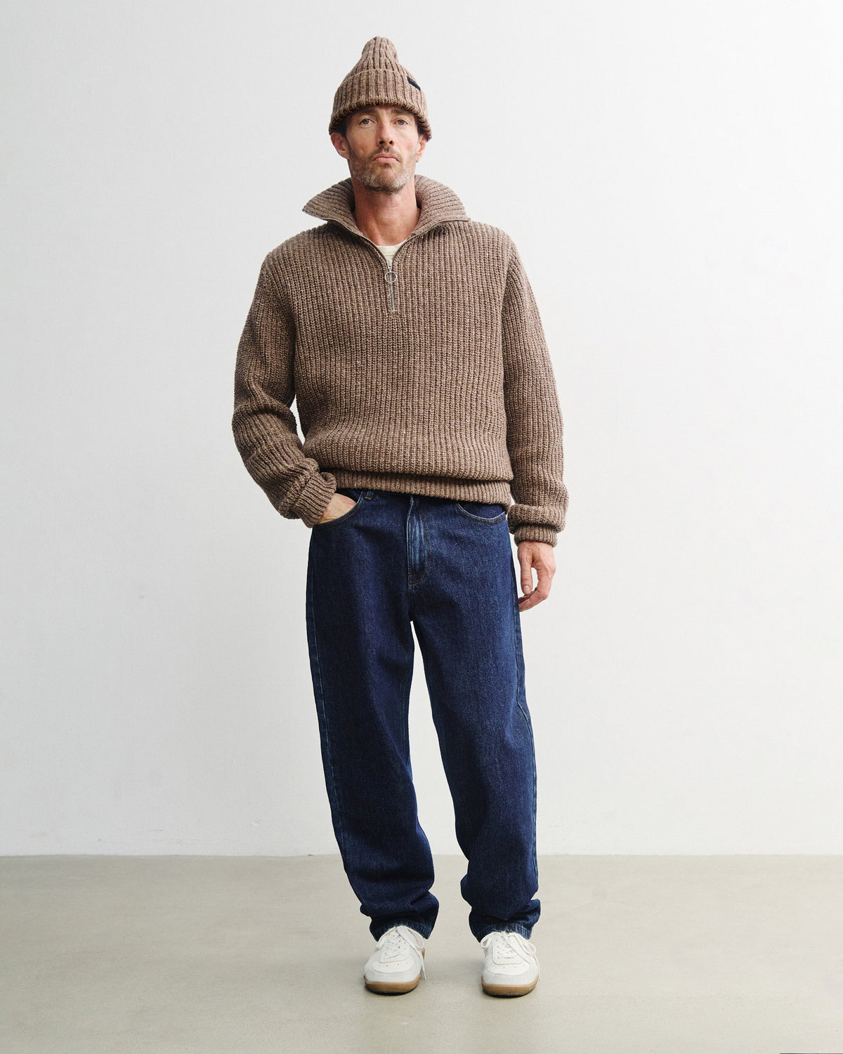Brauner Strickpullover Chunky aus Merinowolle von Rotholz