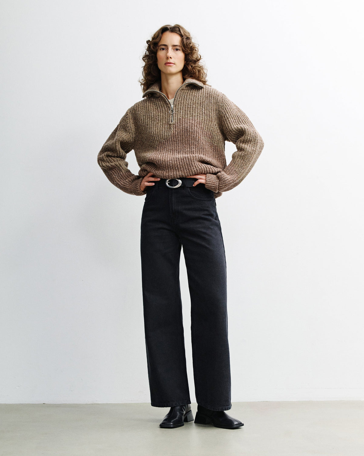 Brauner Strickpullover Chunky aus Merinowolle von Rotholz
