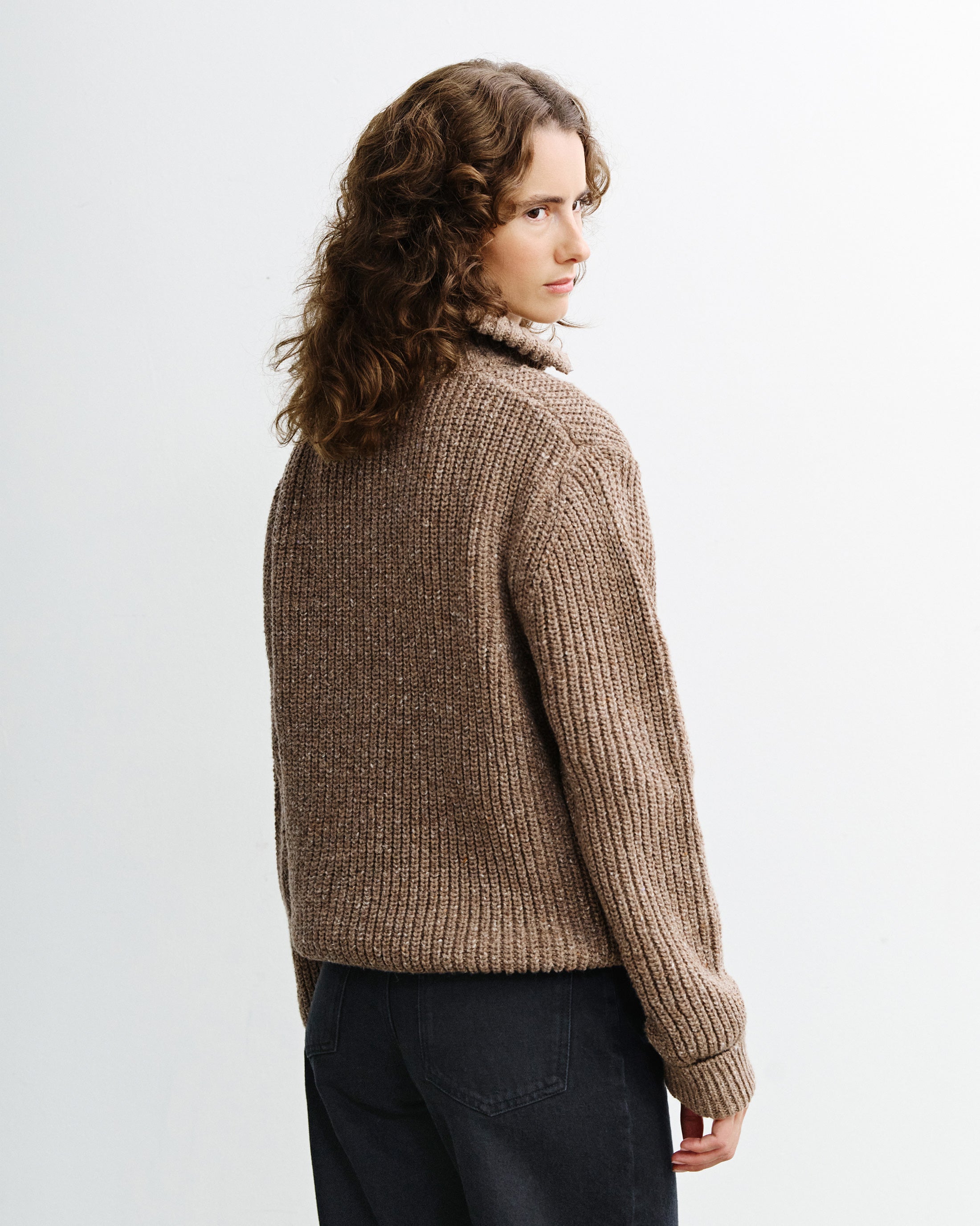 Brauner Strickpullover Chunky aus Merinowolle von Rotholz