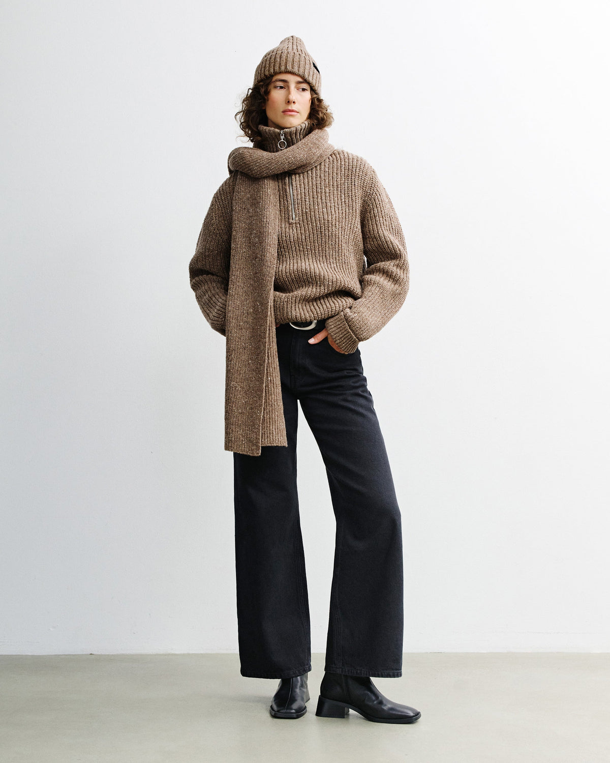 Brauner Strickpullover Chunky aus Merinowolle von Rotholz