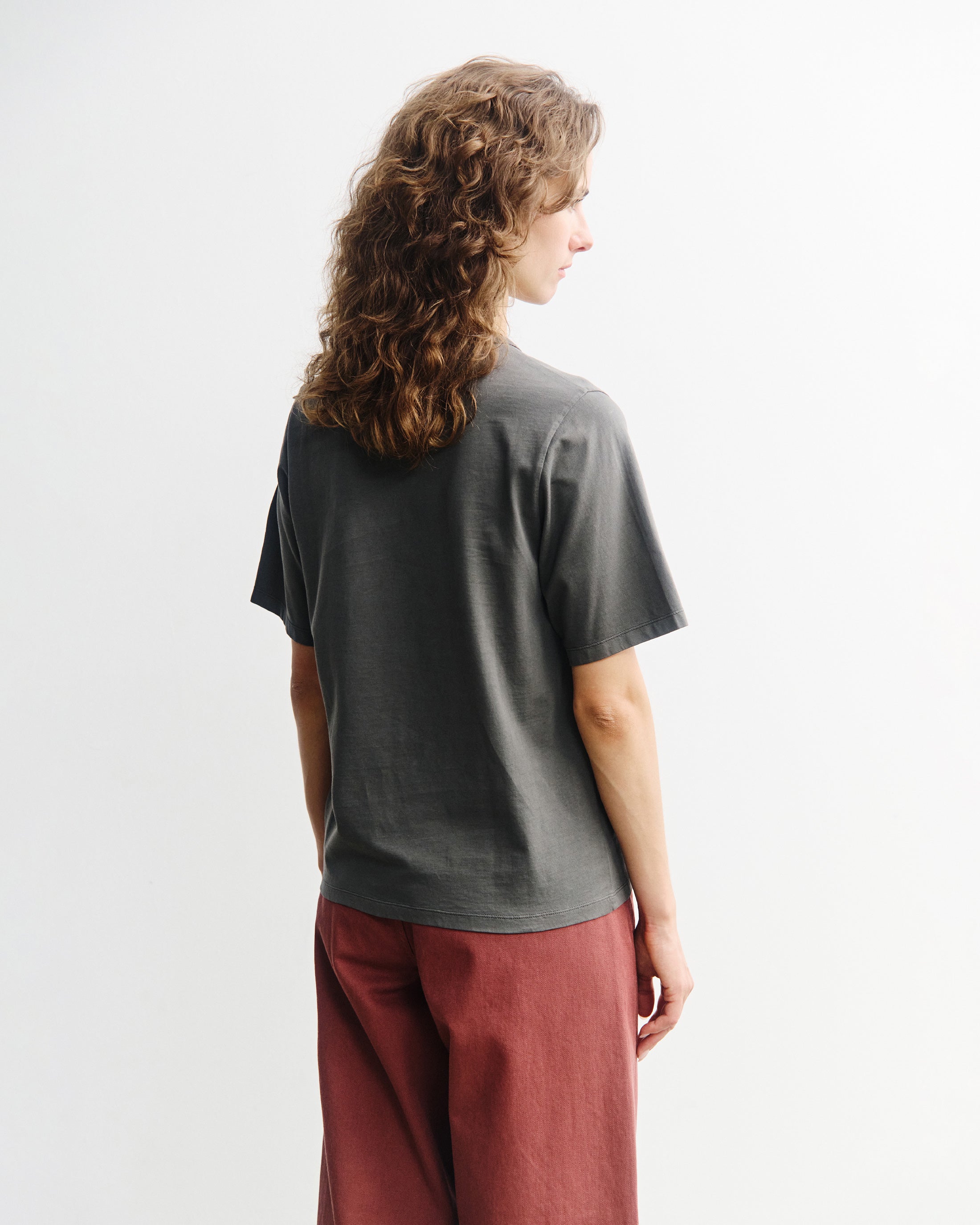 Graues T-Shirt Piqué aus Bio-Baumwolle von Rotholz