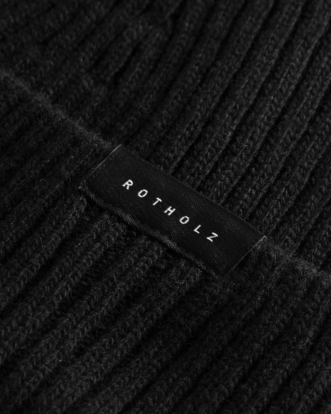 Schwarze Klassische Mütze aus Wollmix Ripp von Rotholz