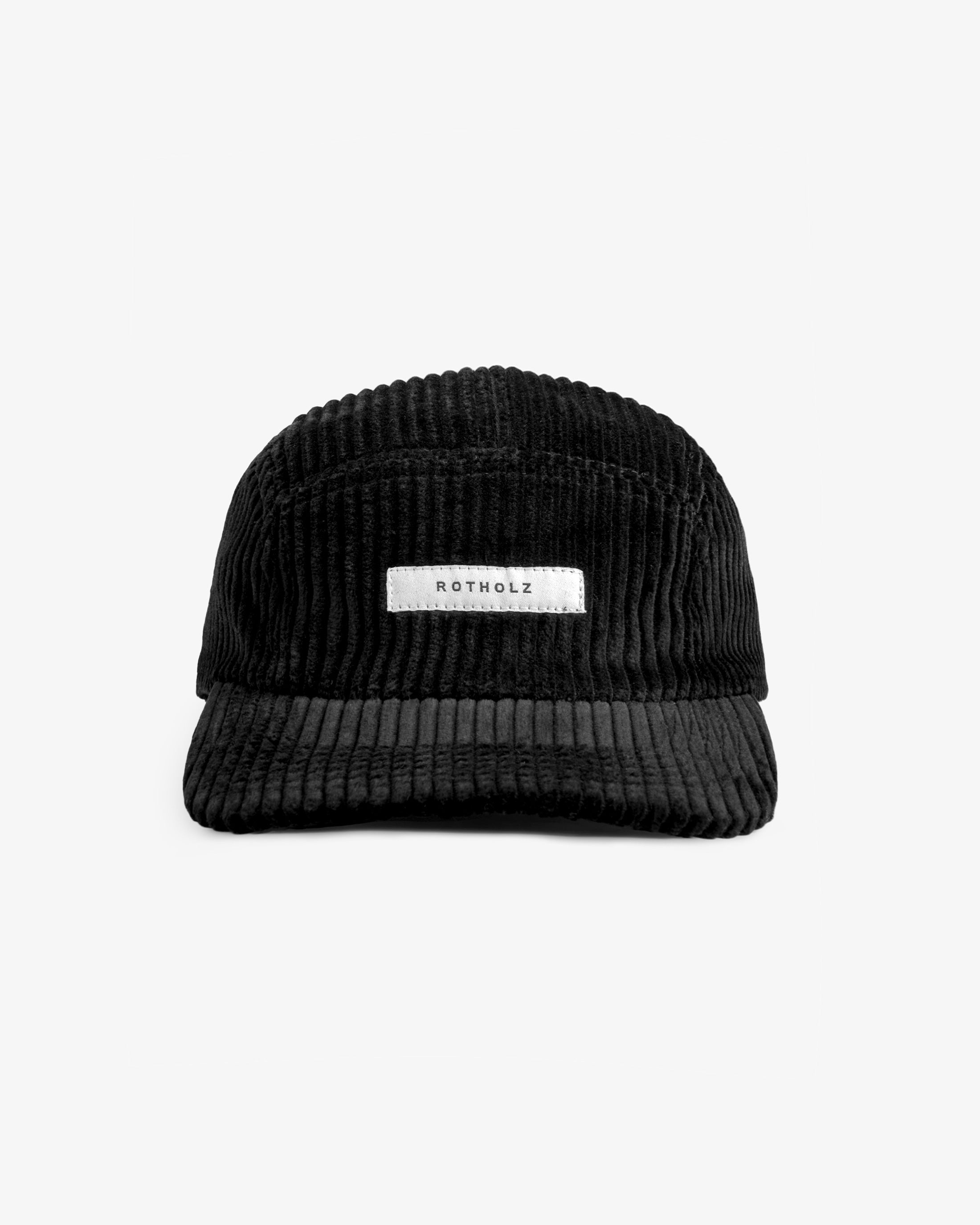 Schwarze Cap Cord 5-Panel aus Bio-Baumwolle von Rotholz