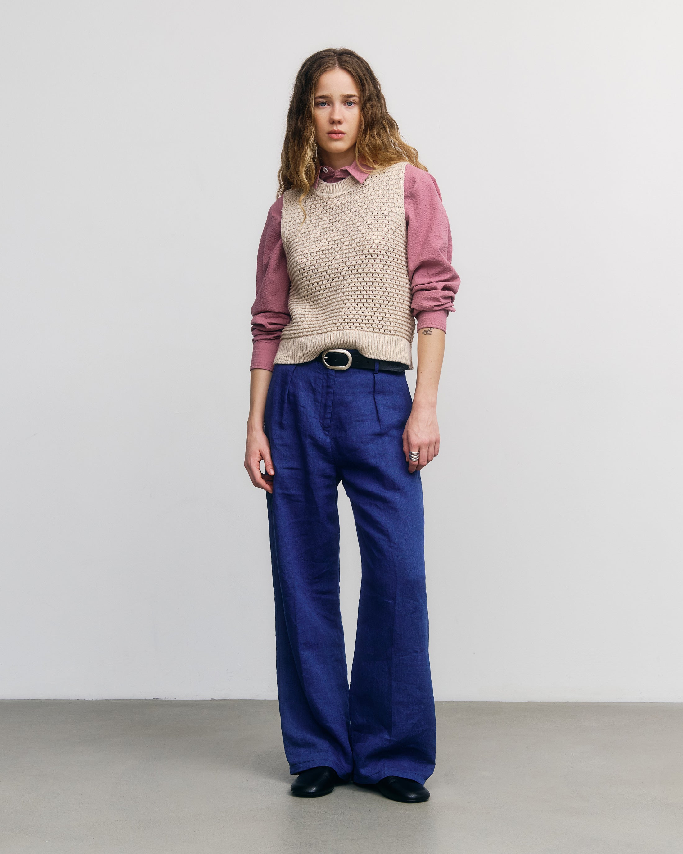 Beige Strickweste aus 100% Bio-Baumwolle von Rotholz