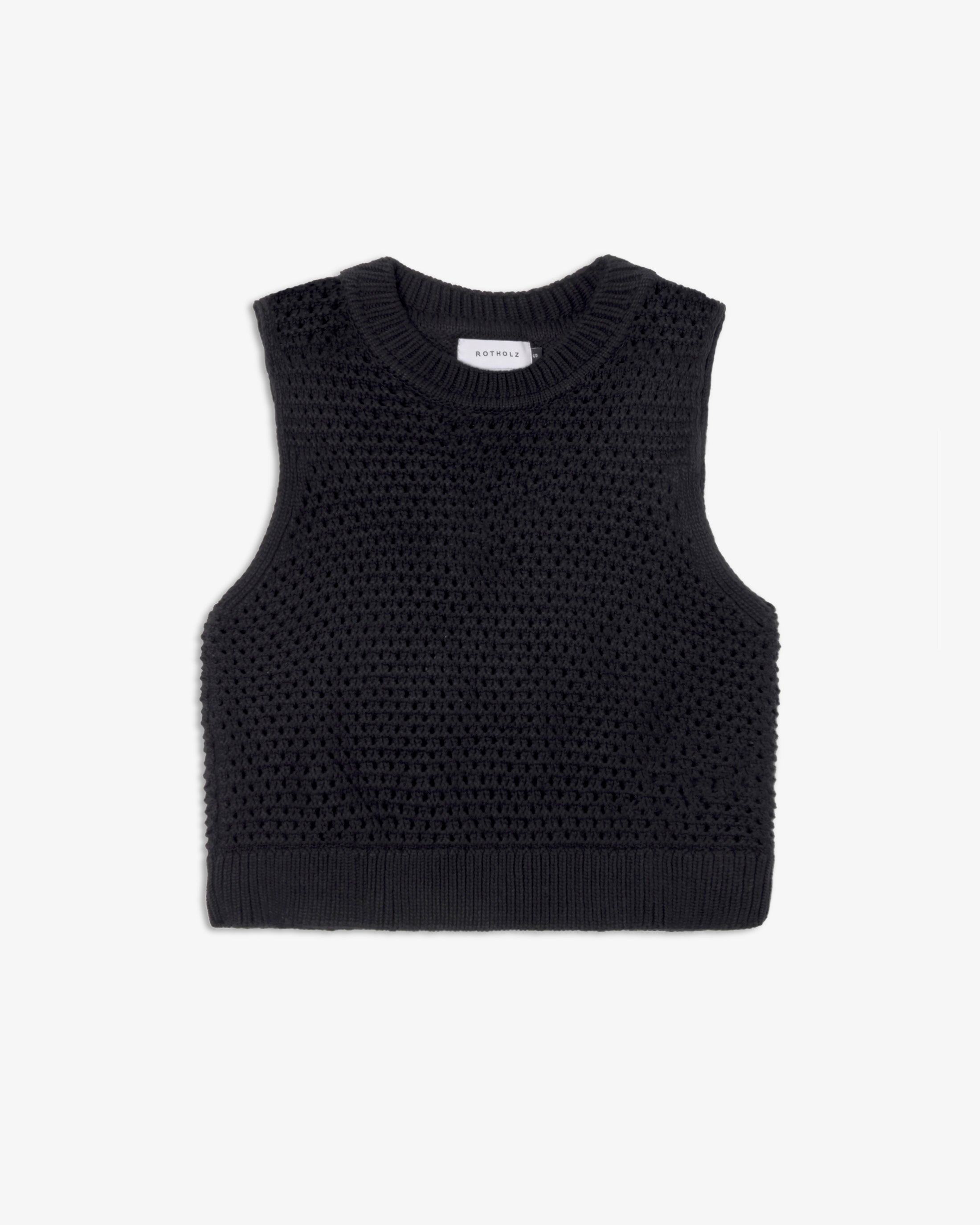 Schwarze Strickweste aus 100% Bio-Baumwolle von Rotholz