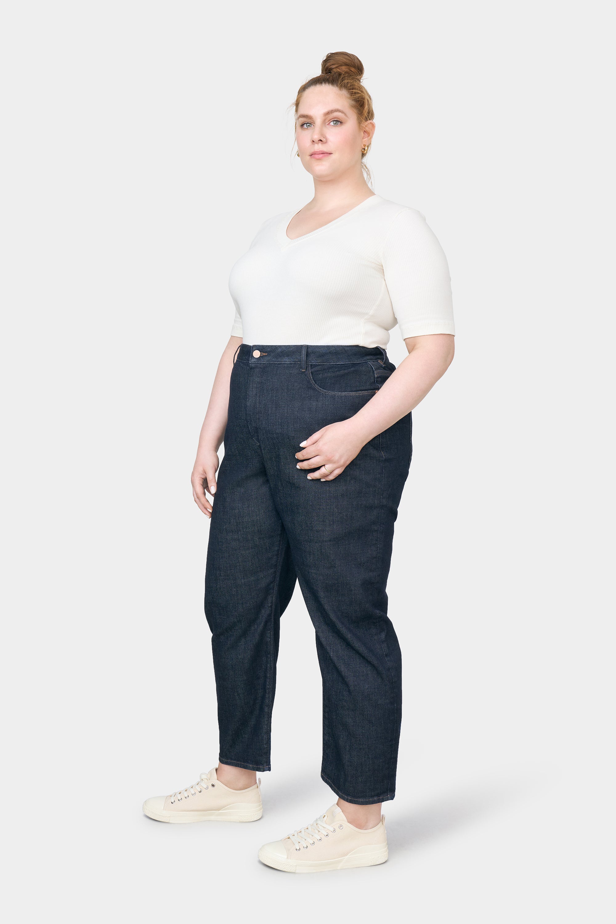 Dunkelblaue Jeans STARDUST O-Shape Curvy aus Bio-Baumwolle von Dawn Denim