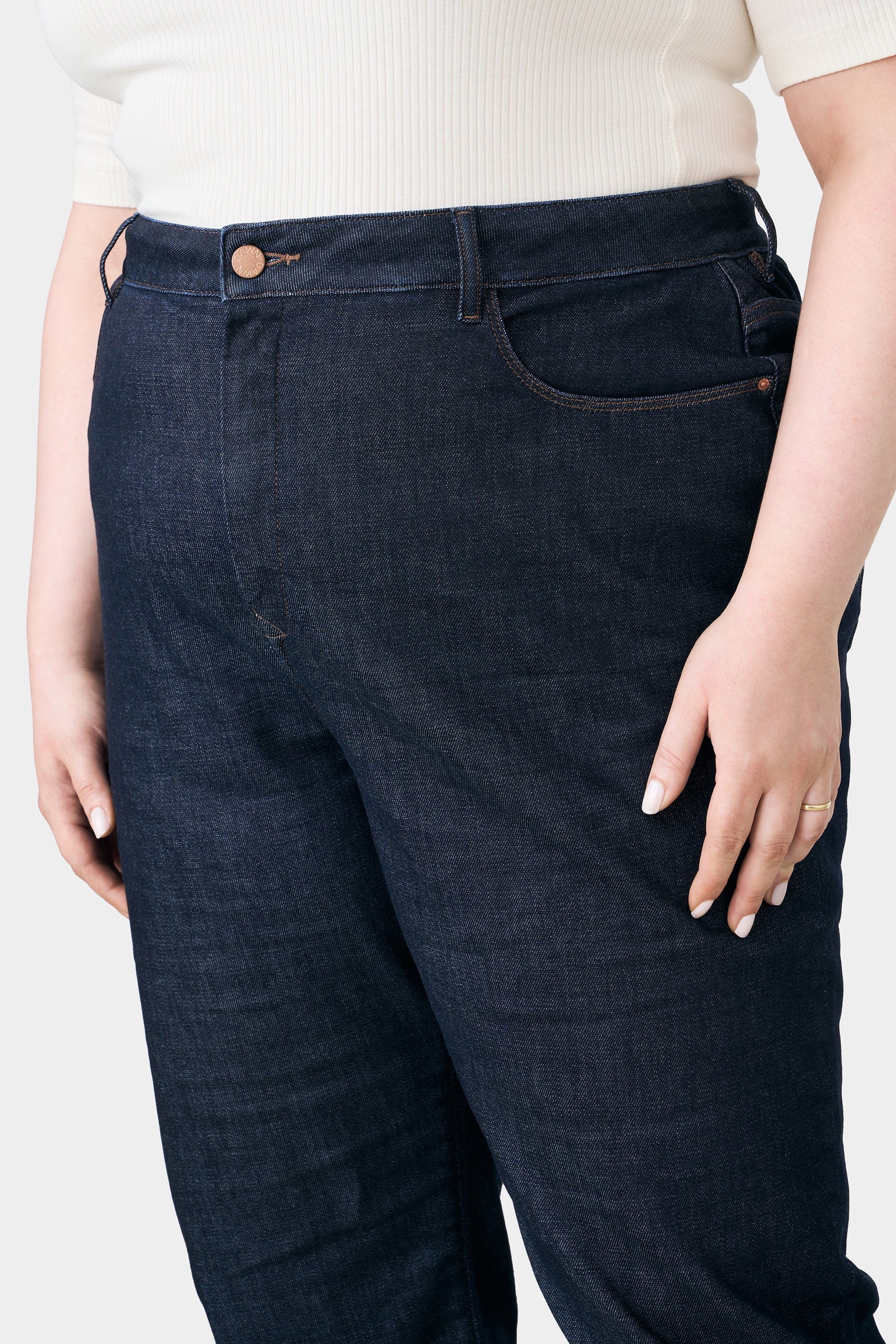 Dunkelblaue Jeans STARDUST O-Shape Curvy aus Bio-Baumwolle von Dawn Denim
