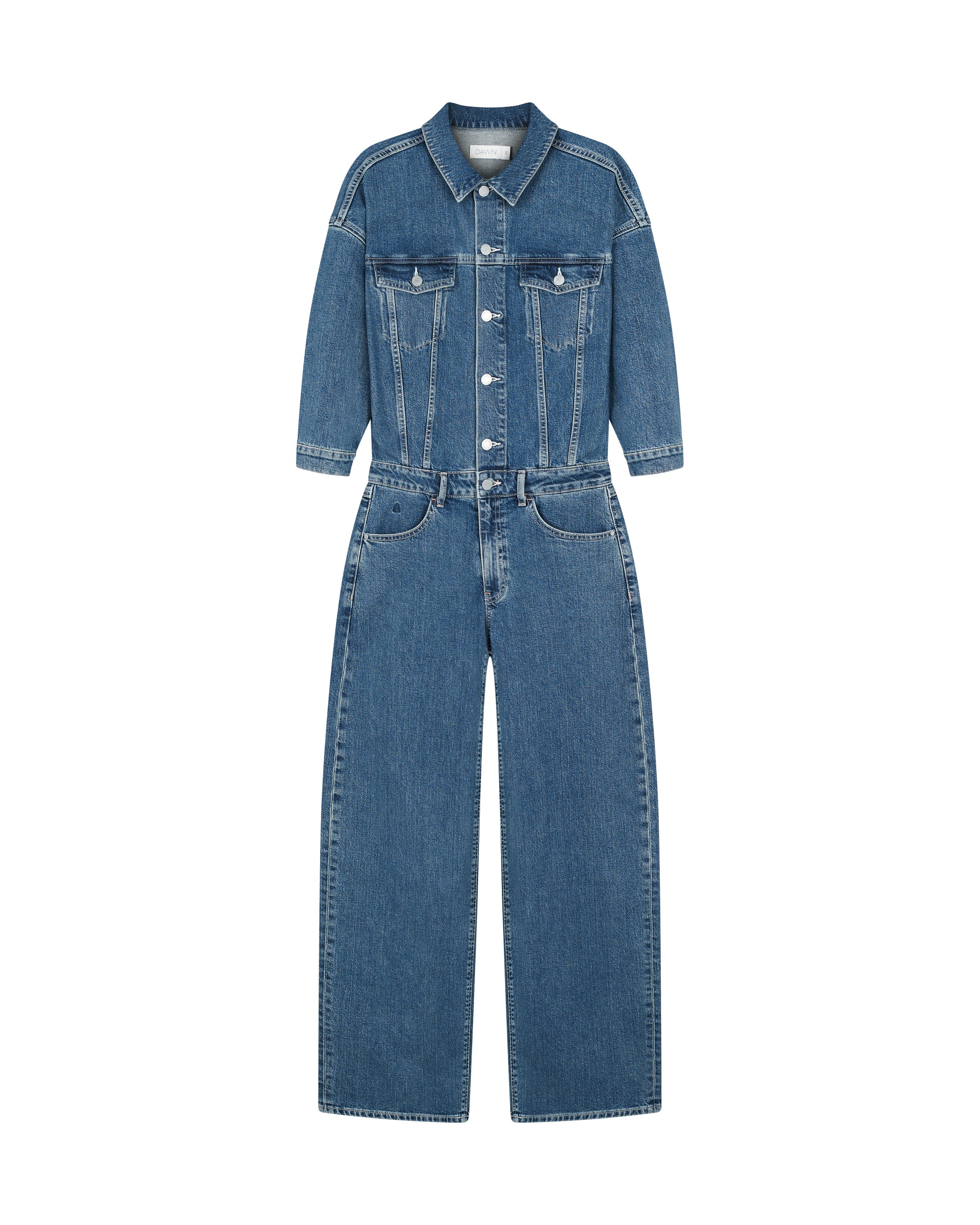 Helleblauer Overall Ros Minimal Stretch aus Bio-Baumwolle von Dawn Denim