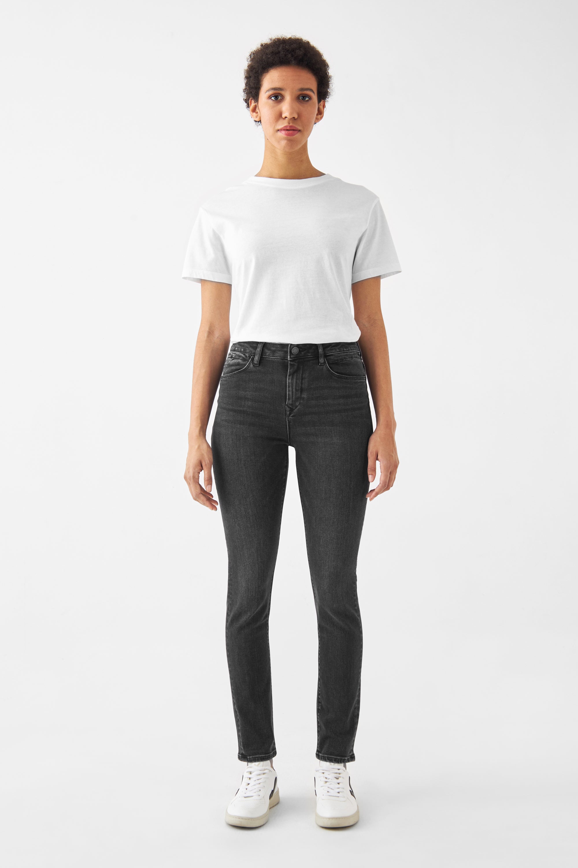 Black SUN UP Skinny Basic jeans made from organic cotton by Dawn Denim