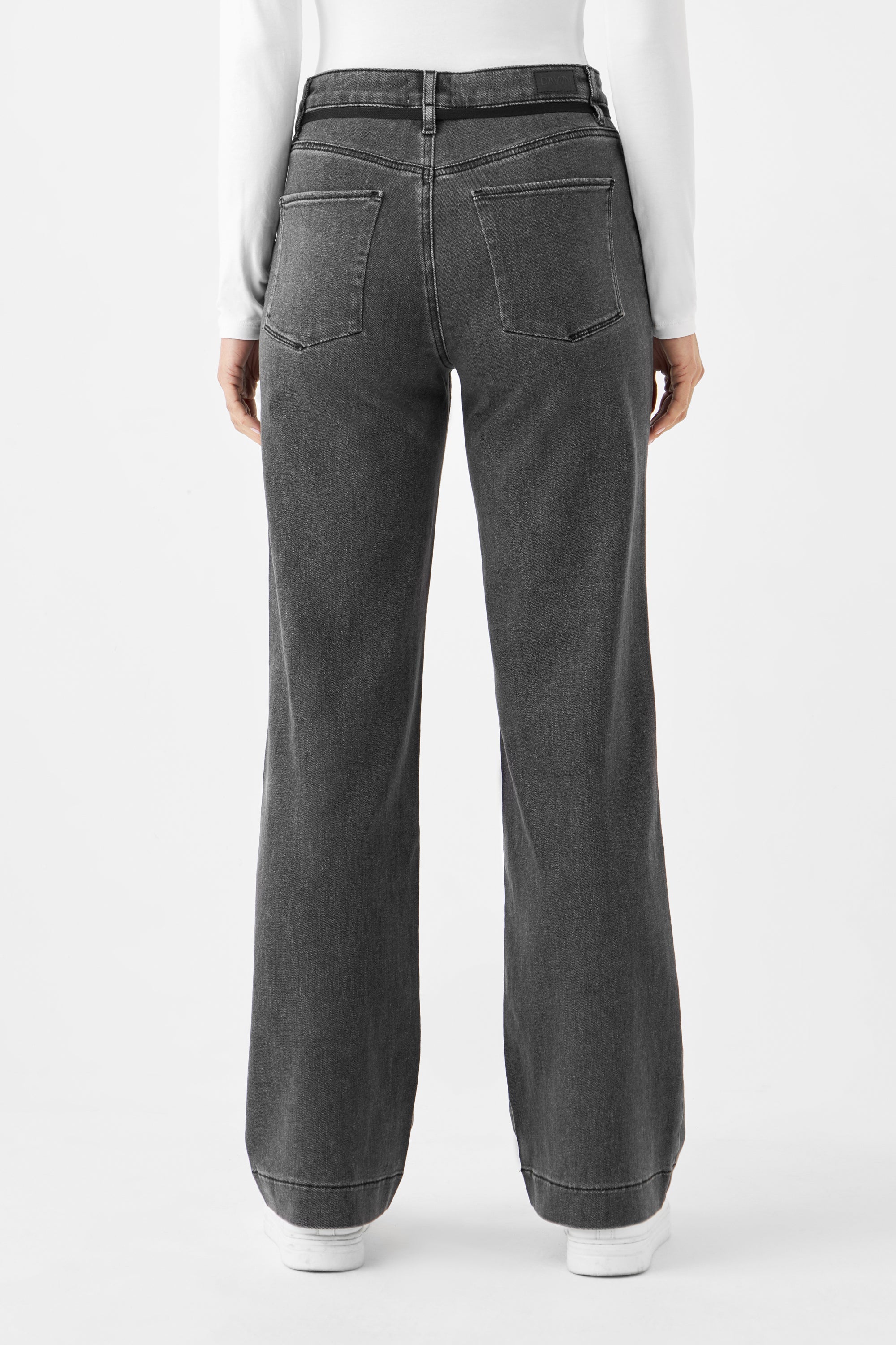 Grey DEW Flared French Pocket jeans made from organic cotton by Dawn Denim