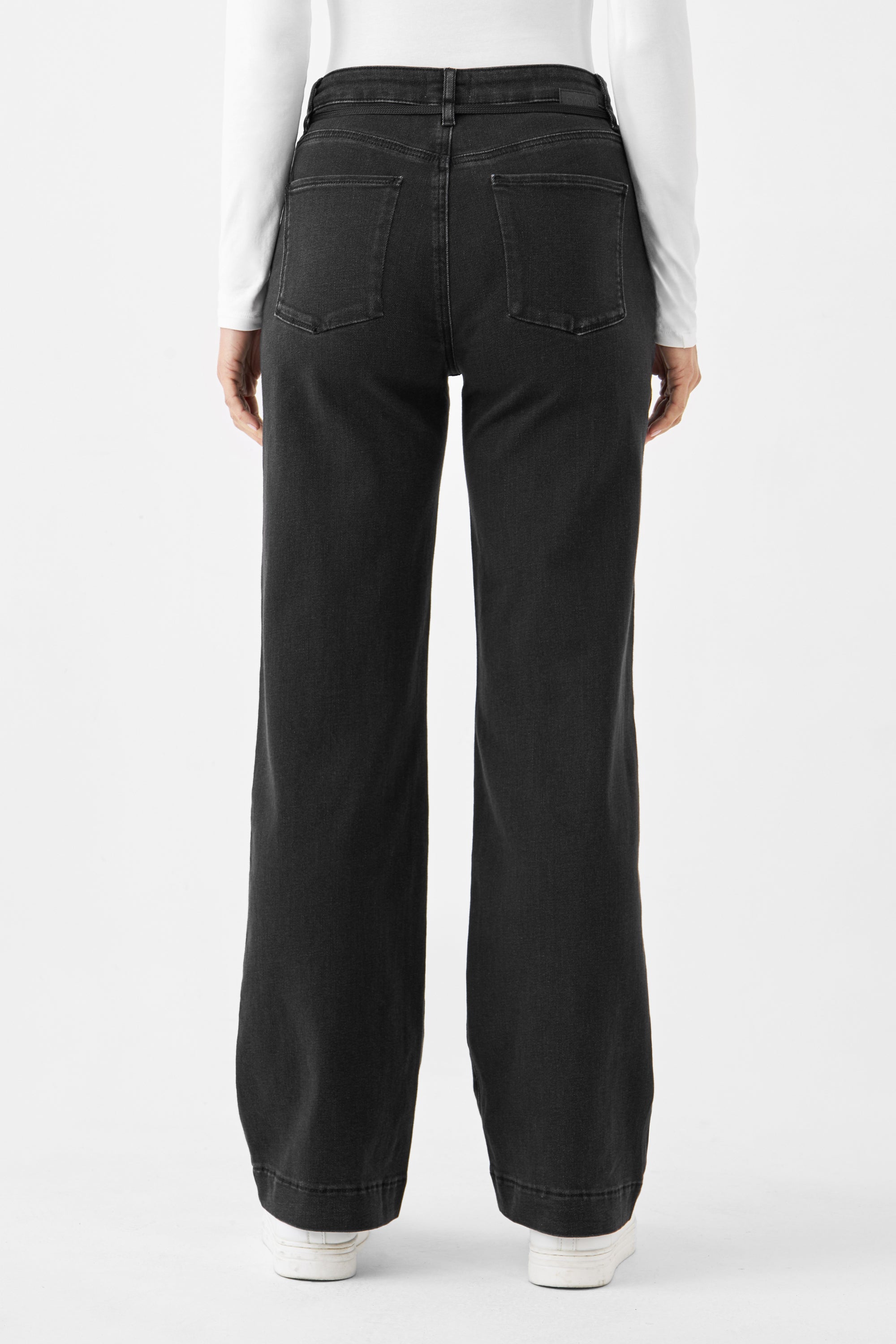 Black DEW Flared French Pocket jeans made from organic cotton by Dawn Denim