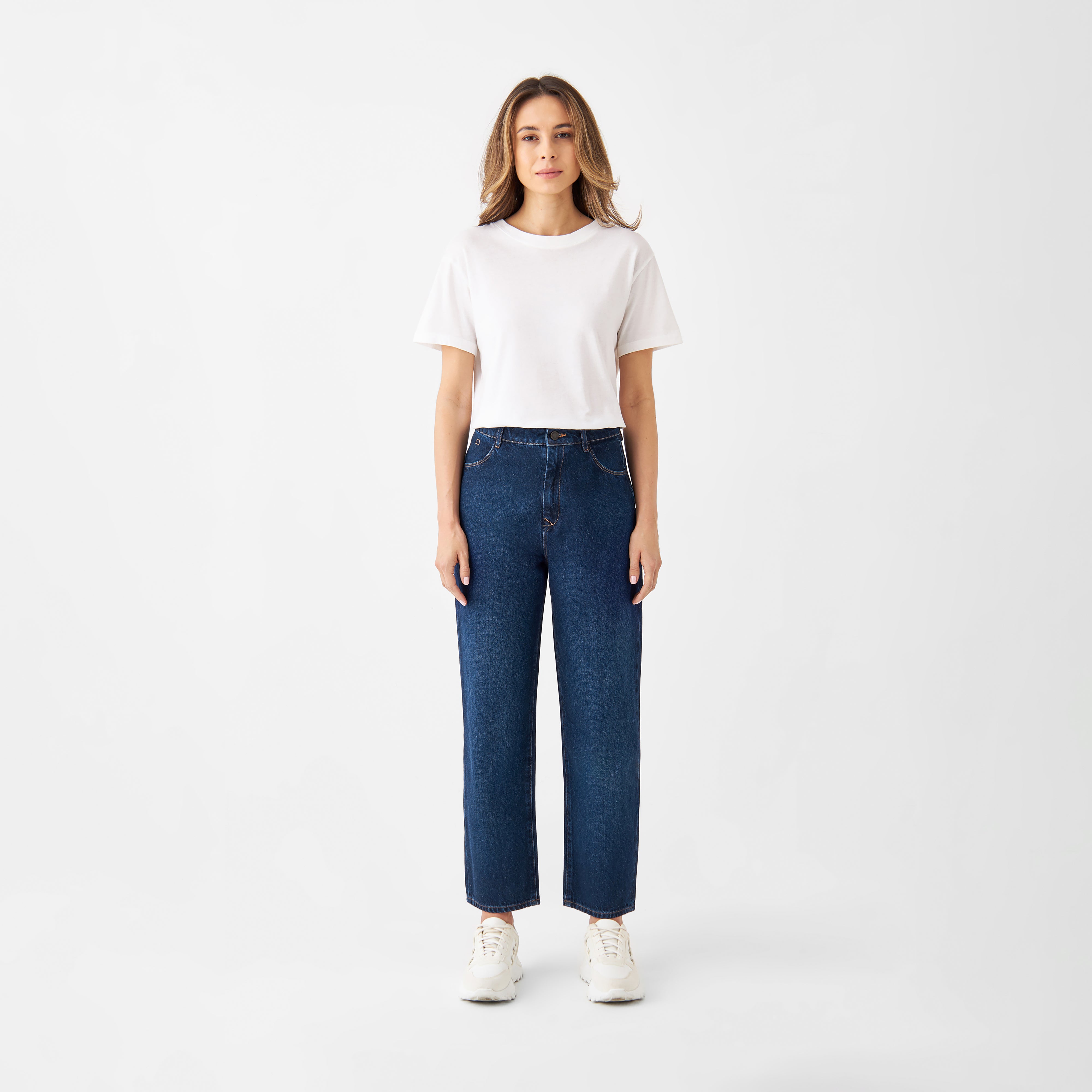 Dunkelblaue Jeans DAWN Wide Straight Cropped aus Bio-Baumwolle von Dawn Denim