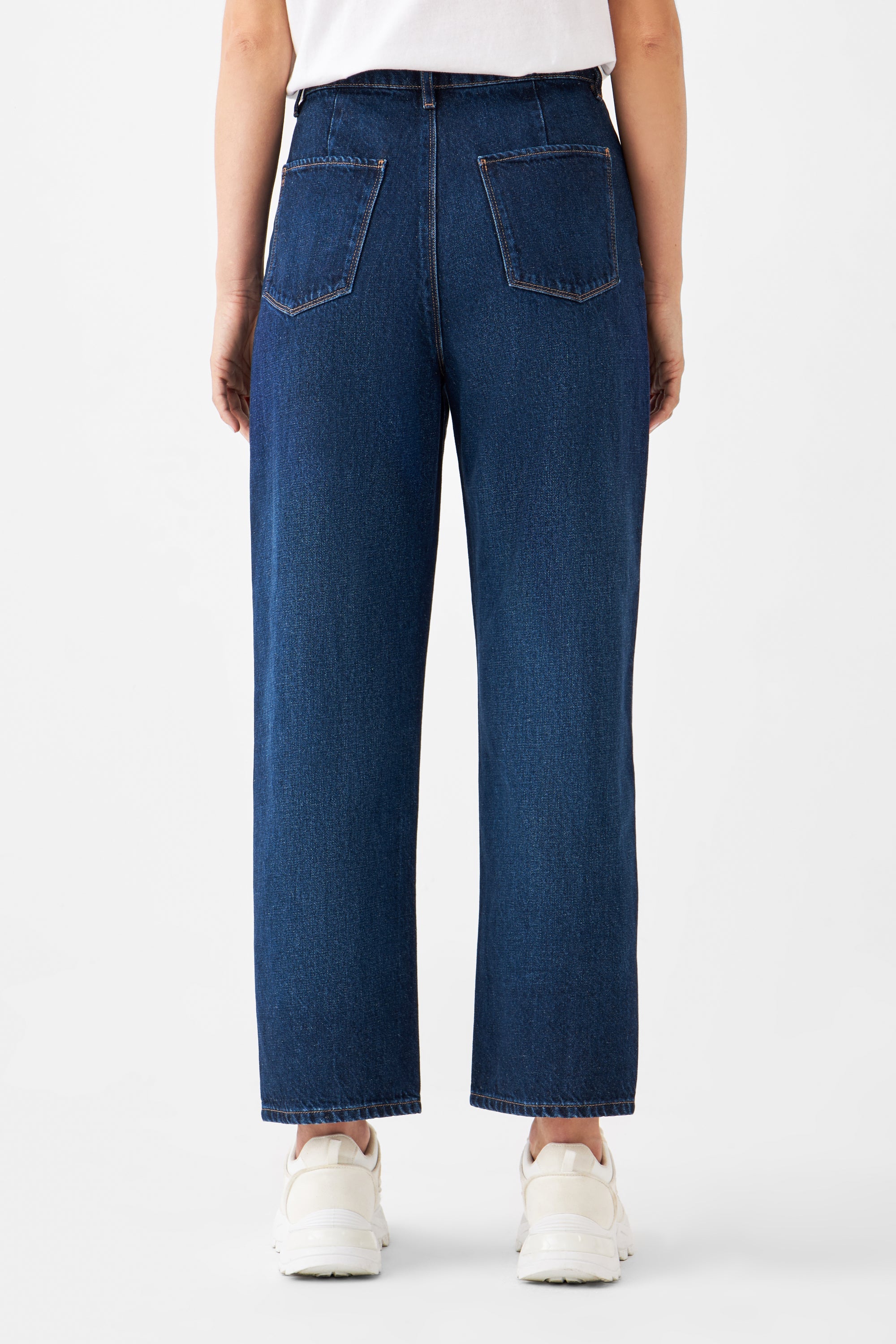 Dunkelblaue Jeans DAWN Wide Straight Cropped aus Bio-Baumwolle von Dawn Denim