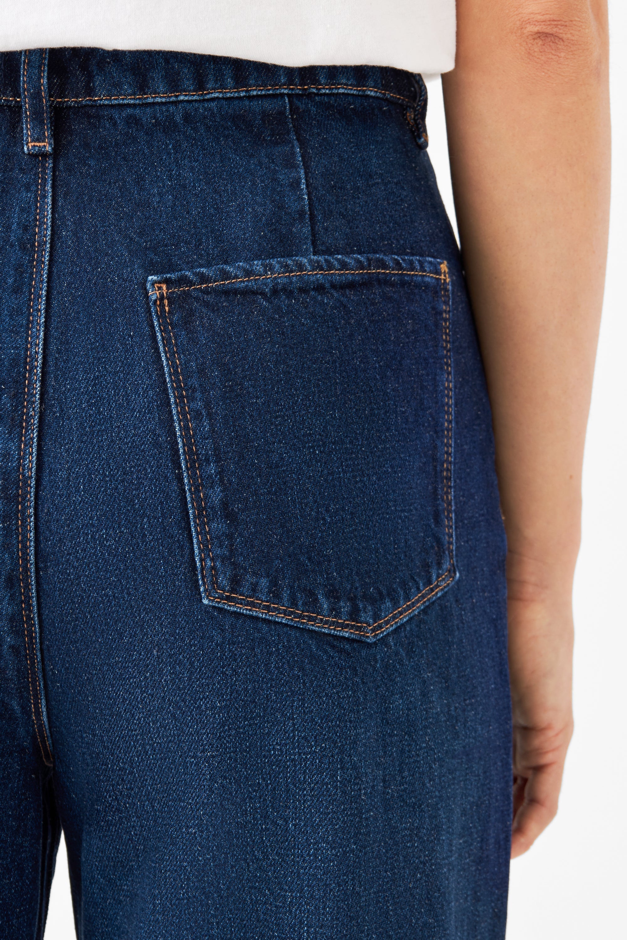 Dunkelblaue Jeans DAWN Wide Straight Cropped aus Bio-Baumwolle von Dawn Denim
