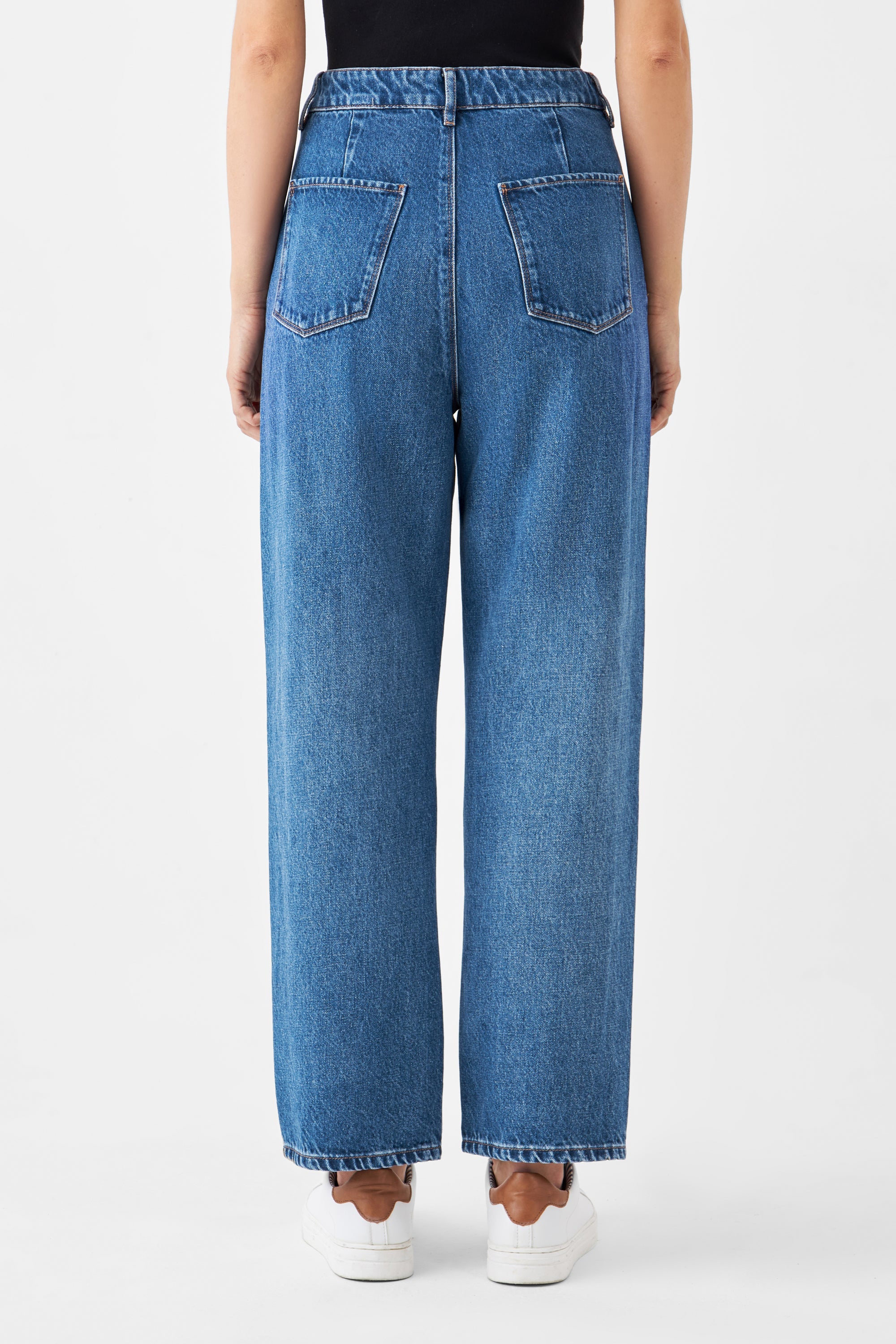 Blaue Jeans DAWN Wide Straight Cropped aus Bio-Baumwolle von Dawn Denim