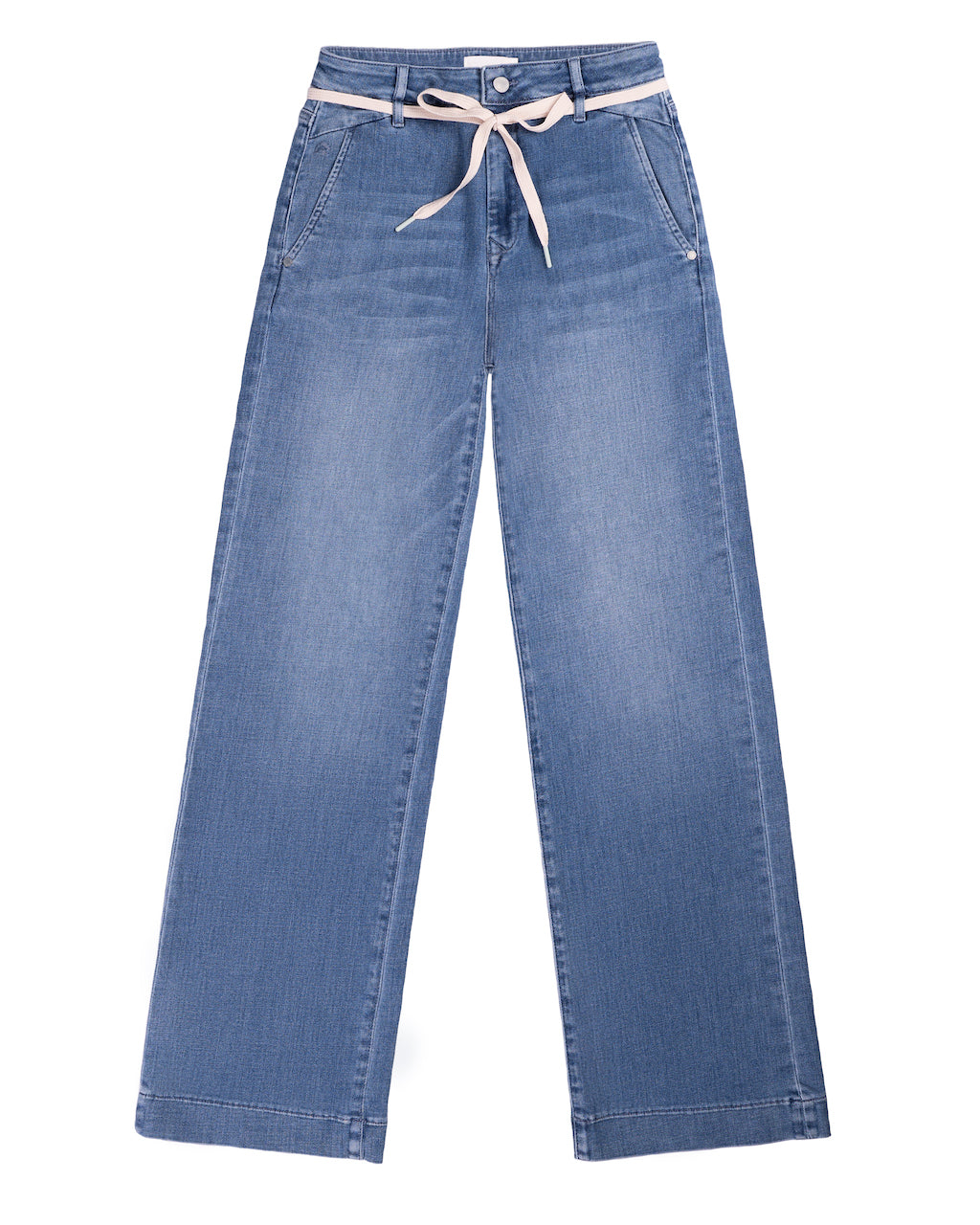 Blaue Jeans DEW Flared Cropped French Pocket aus Bio-Baumwolle von Dawn Denim