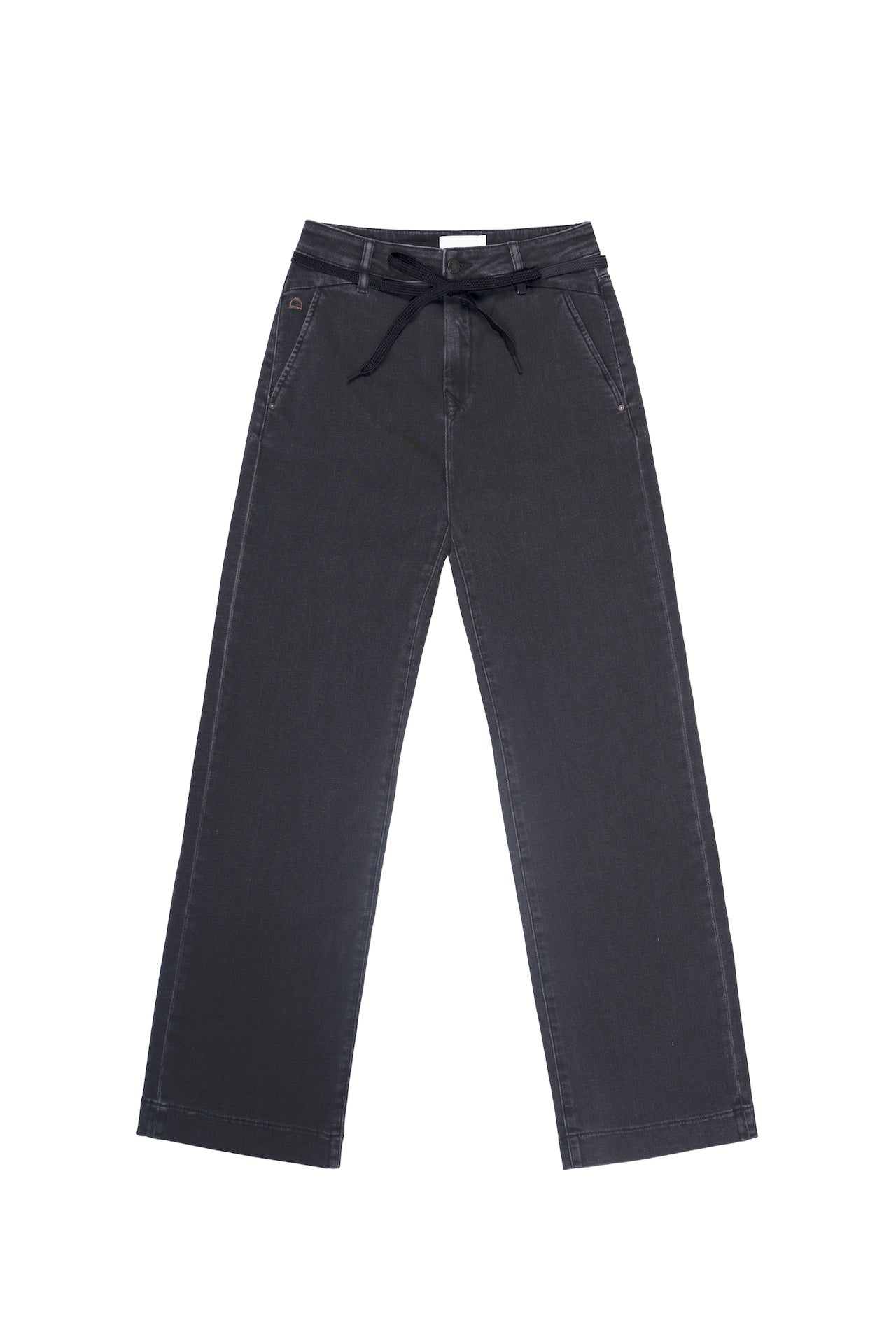 Graue Jeans DEW Flared Cropped French Pocket aus Bio-Baumwolle von Dawn Denim