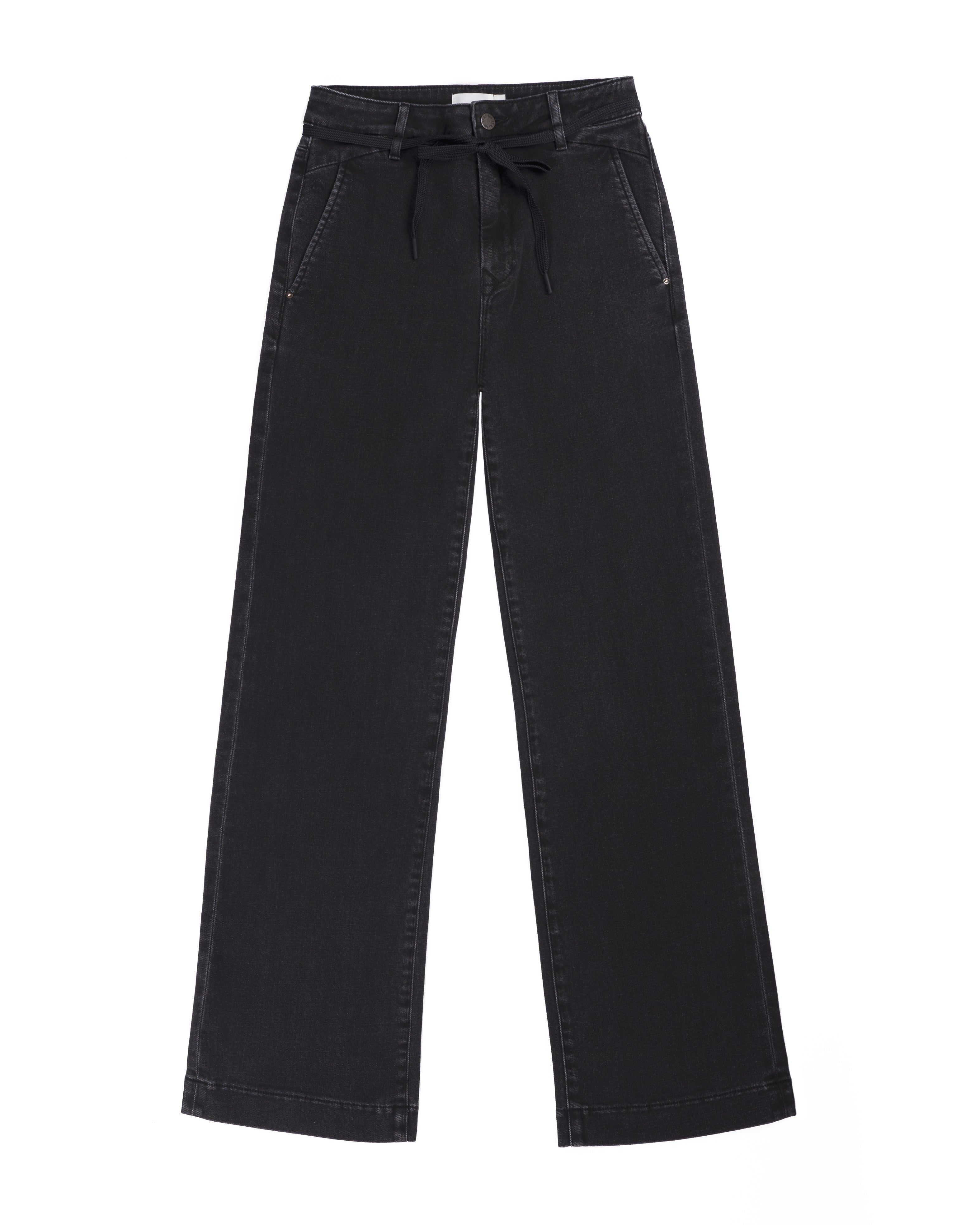 Schwarze Jeans DEW Flared Cropped French Pocket aus Bio-Baumwolle von Dawn Denim