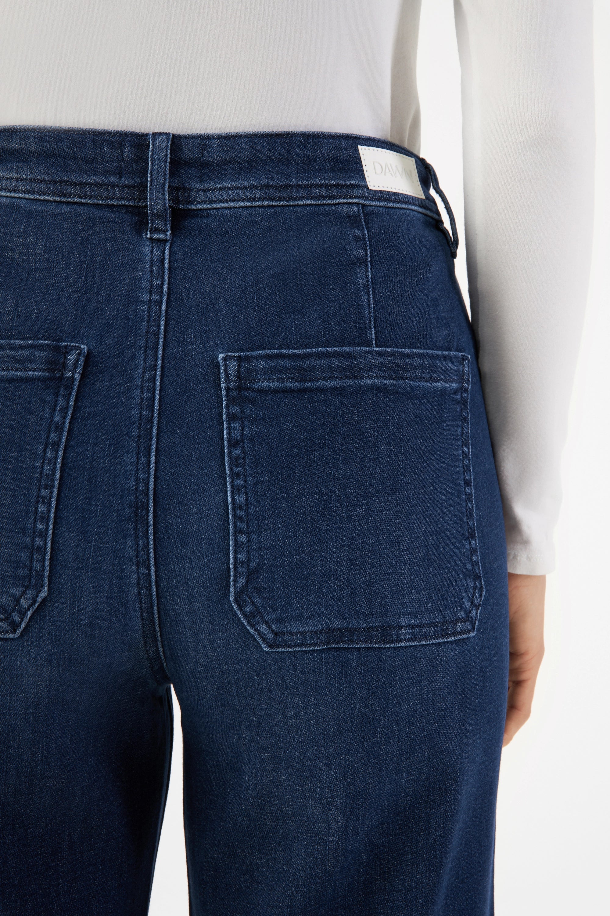 Dunkelblaue High Waist Jeans DEW Sailor aus Bio-Baumwolle von Dawn Denim